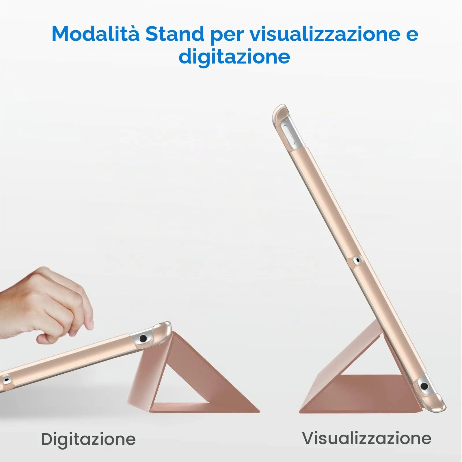JETech Custodia per iPad 9ª/8ª/7ª Gen 10,2", Oro Rosa - immagine 5