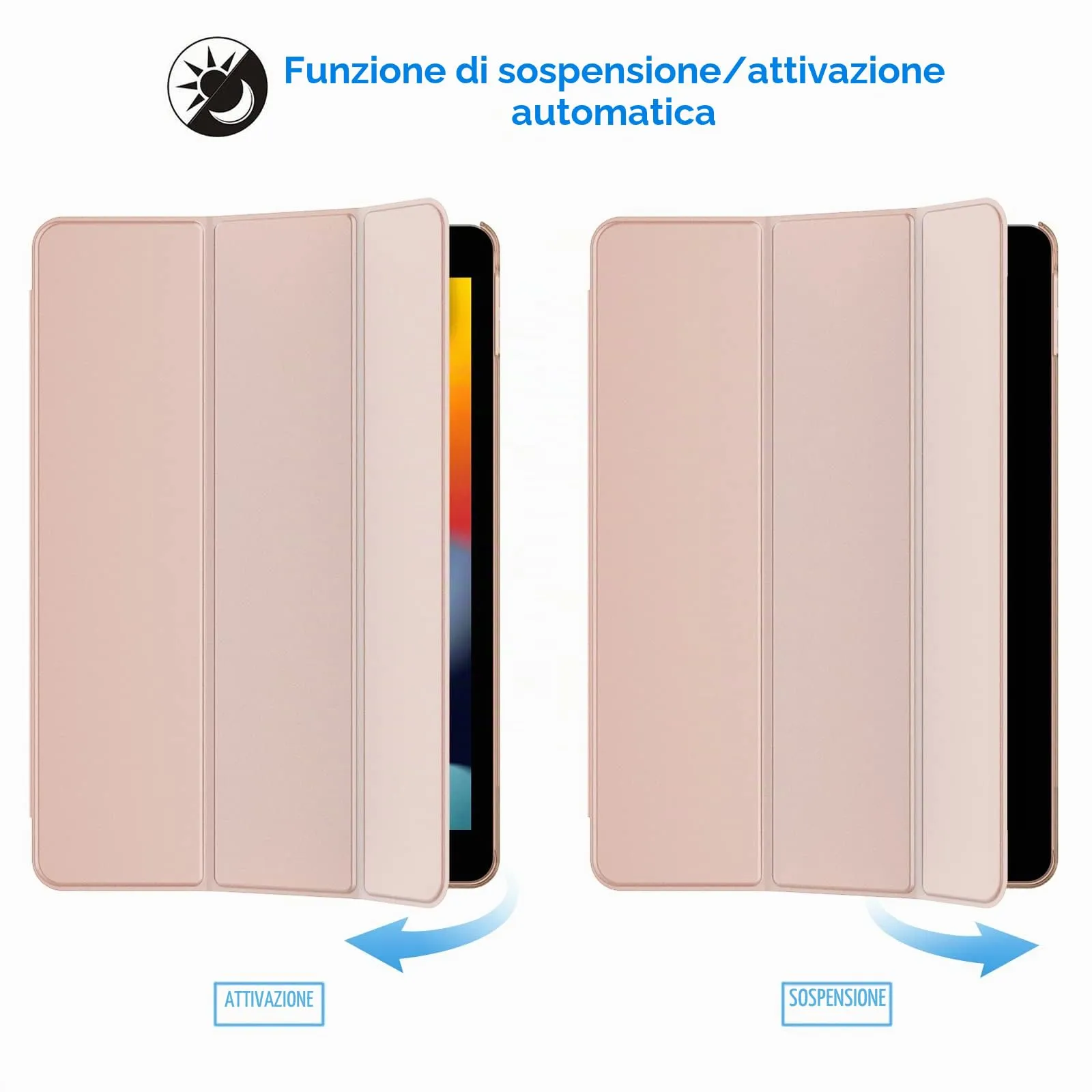 JETech Custodia per iPad 9ª/8ª/7ª Gen 10,2", Oro Rosa - immagine 6