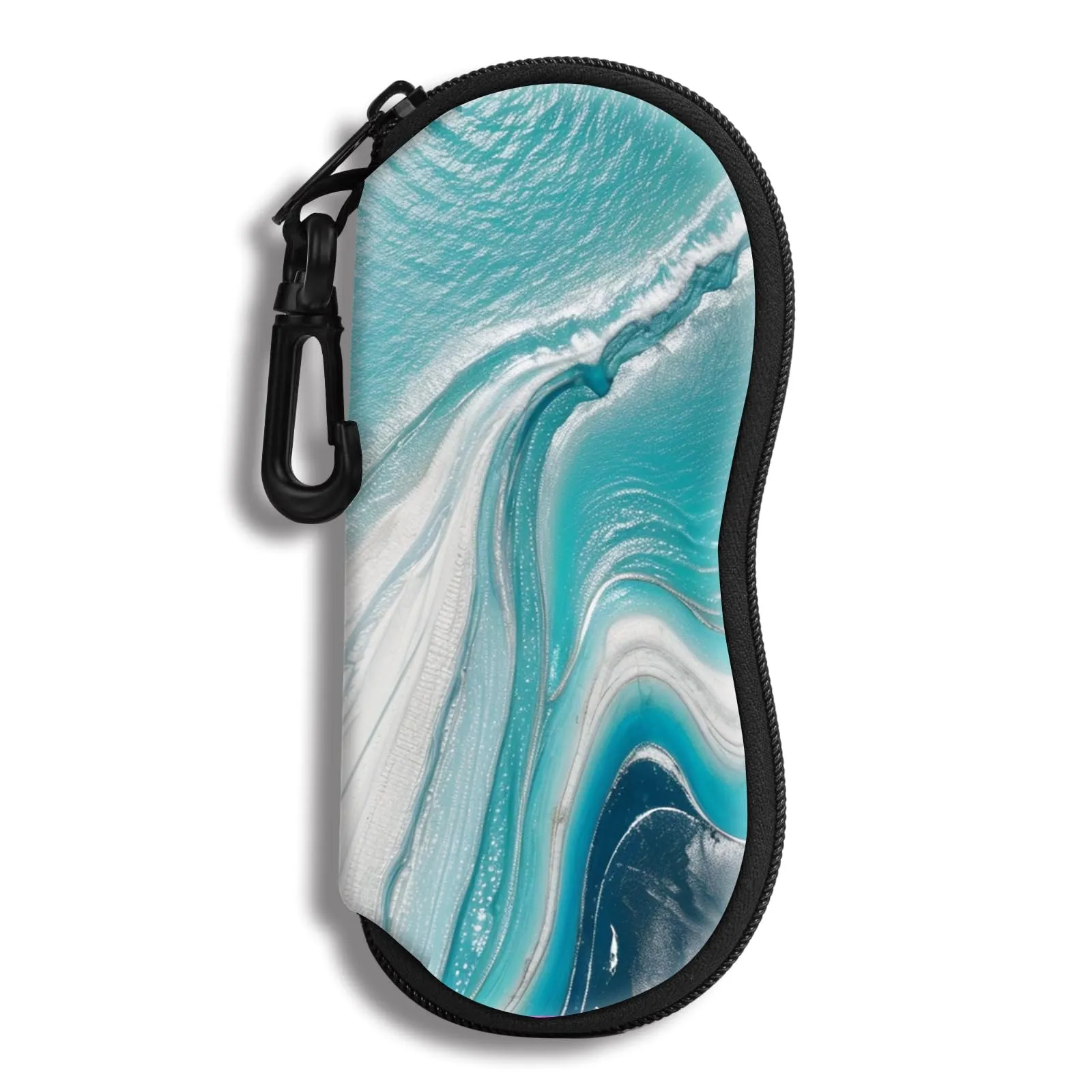 Hion Custodia morbida per occhiali da sole in Neoprene con Cerniera e Clip da Cintura, Stampata (Sabbie mobili) - immagine 1