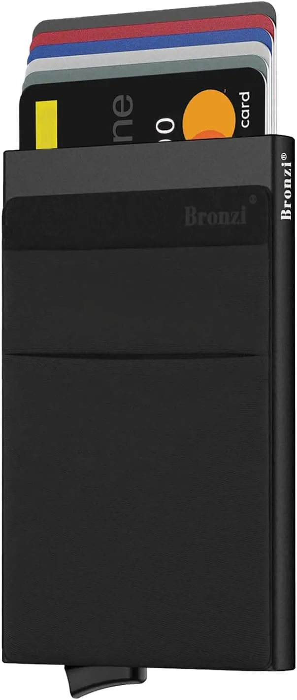 Bronzi Discovery Portafoglio Uomo Slim con Protezione RFID e Portamonete, Nero - immagine 1
