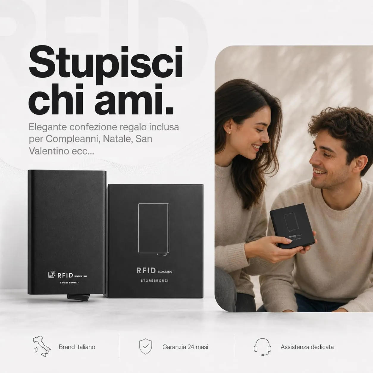 Bronzi Discovery Portafoglio Uomo Slim con Protezione RFID e Portamonete, Nero - immagine 7