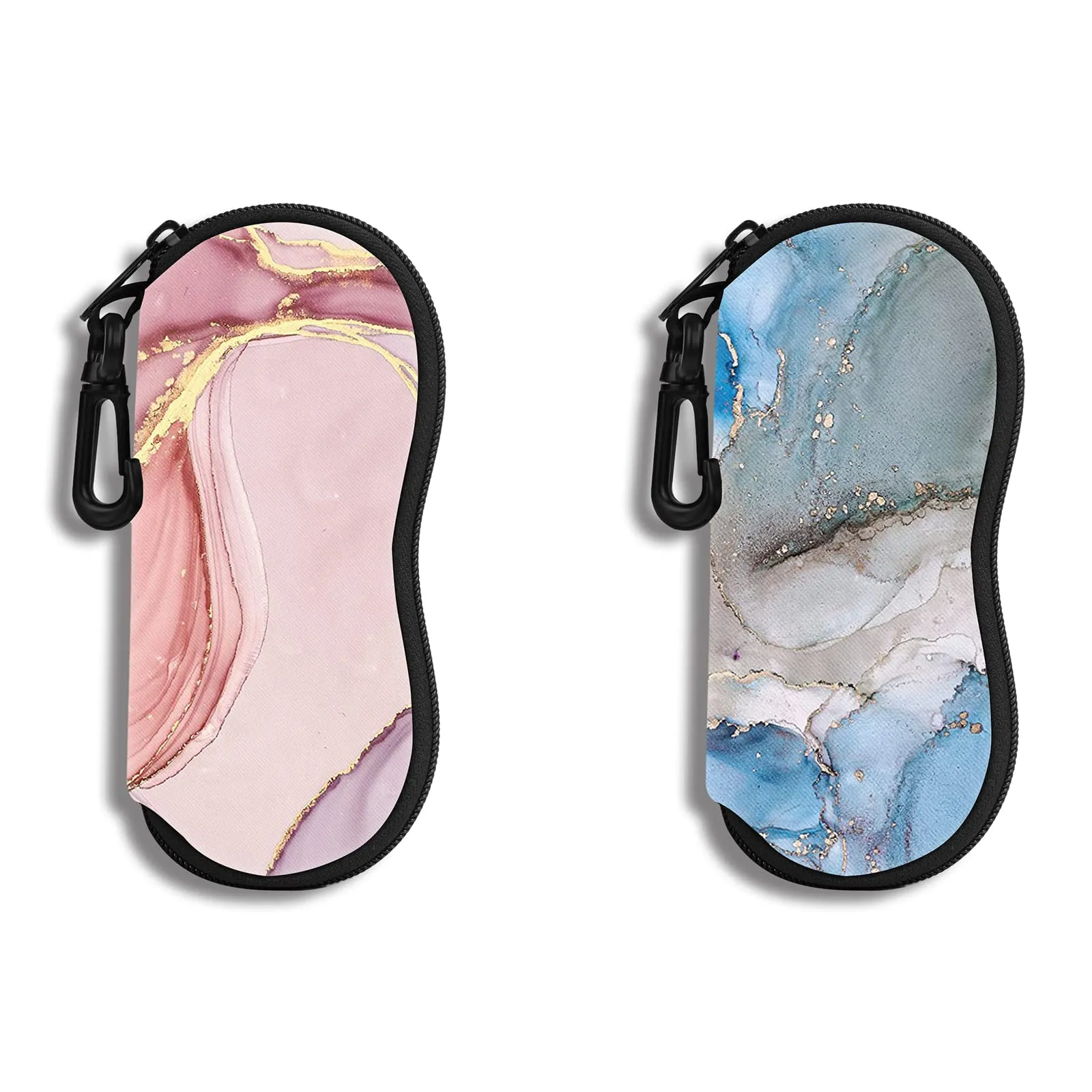 Hion Custodie per Occhiali da Sole in Neoprene con Clip da Cintura e Cerniera, Confezione da 2 - immagine 1