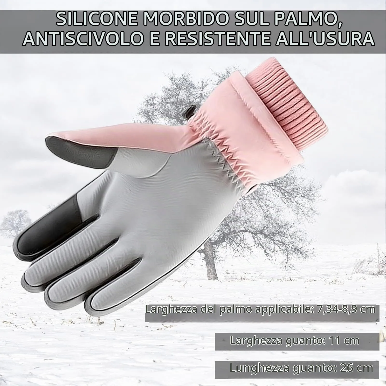 Andiker Guanti da Sci Invernali Donna, Impermeabili e Touchscreen per Snowboard, Corsa e Ciclismo - immagine 5