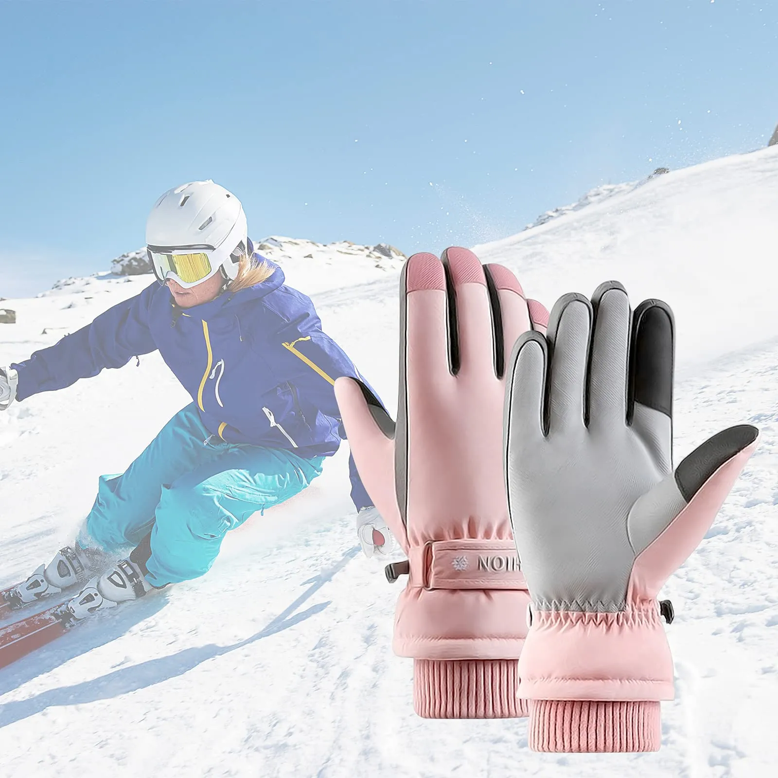 Andiker Guanti da Sci Invernali Donna, Impermeabili e Touchscreen per Snowboard, Corsa e Ciclismo - immagine 6
