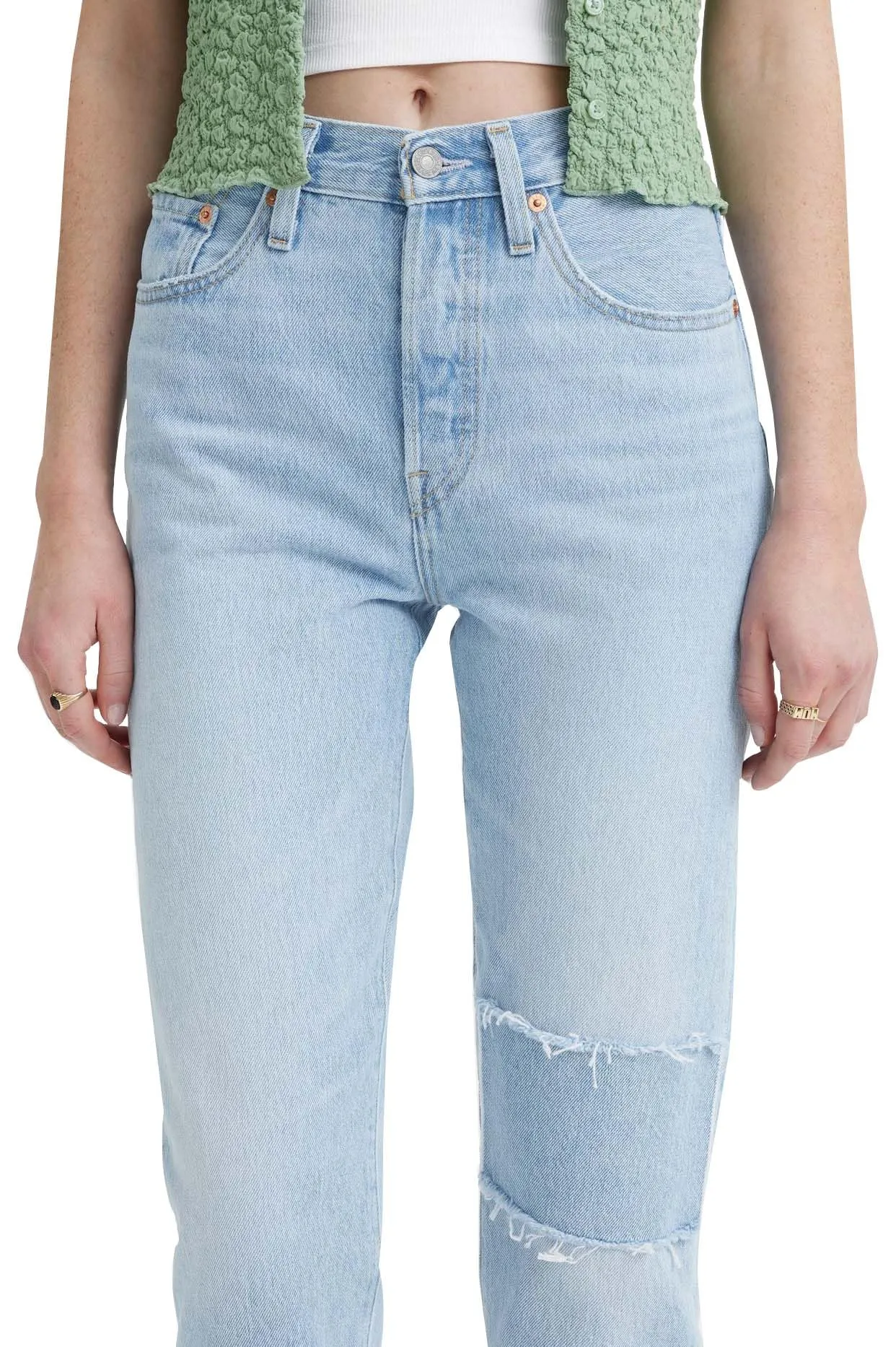 Levi's 501 Crop Jeans Donna, Cheer Camp, 28W / 28L - immagine 3