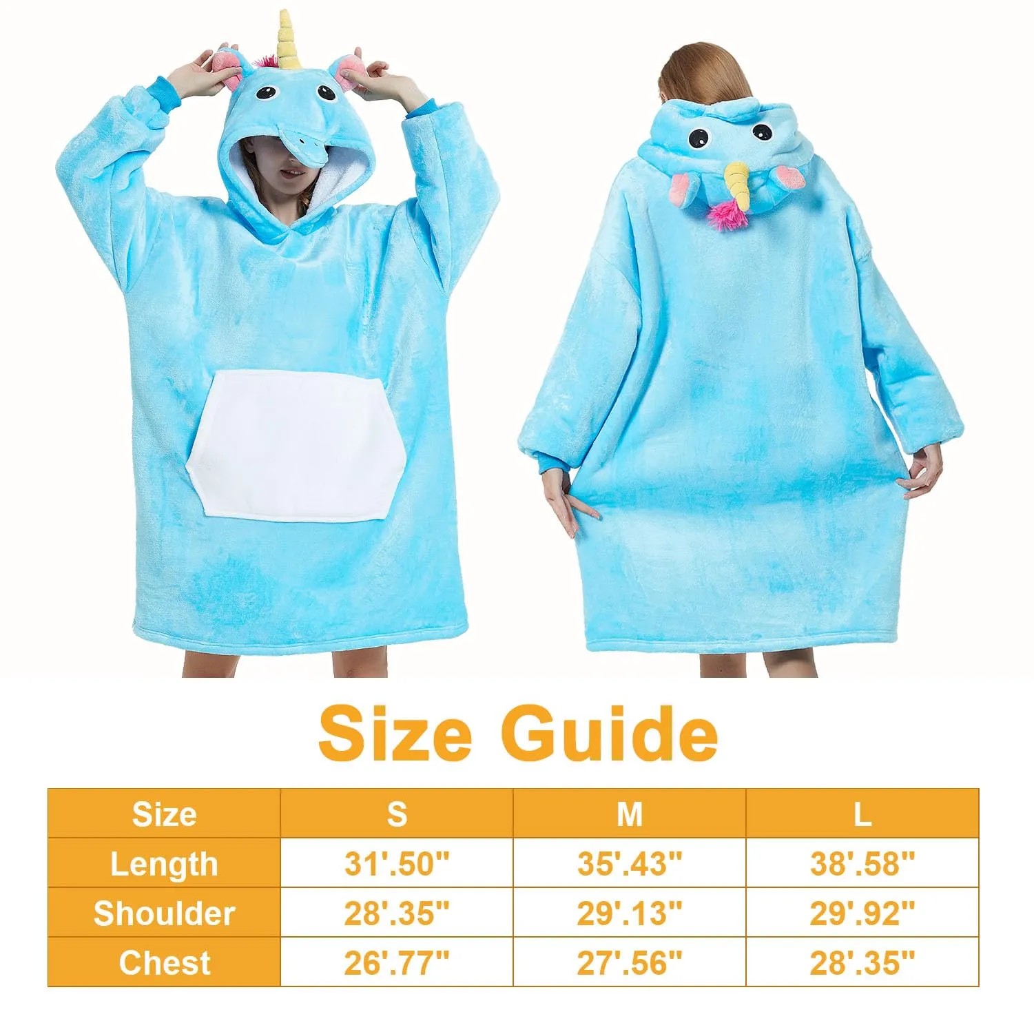 LATH.PIN Coperta da Divano Panda con Cappuccio e Maniche, Felpone Oversize Unisex in Pile con Tasca - immagine 6