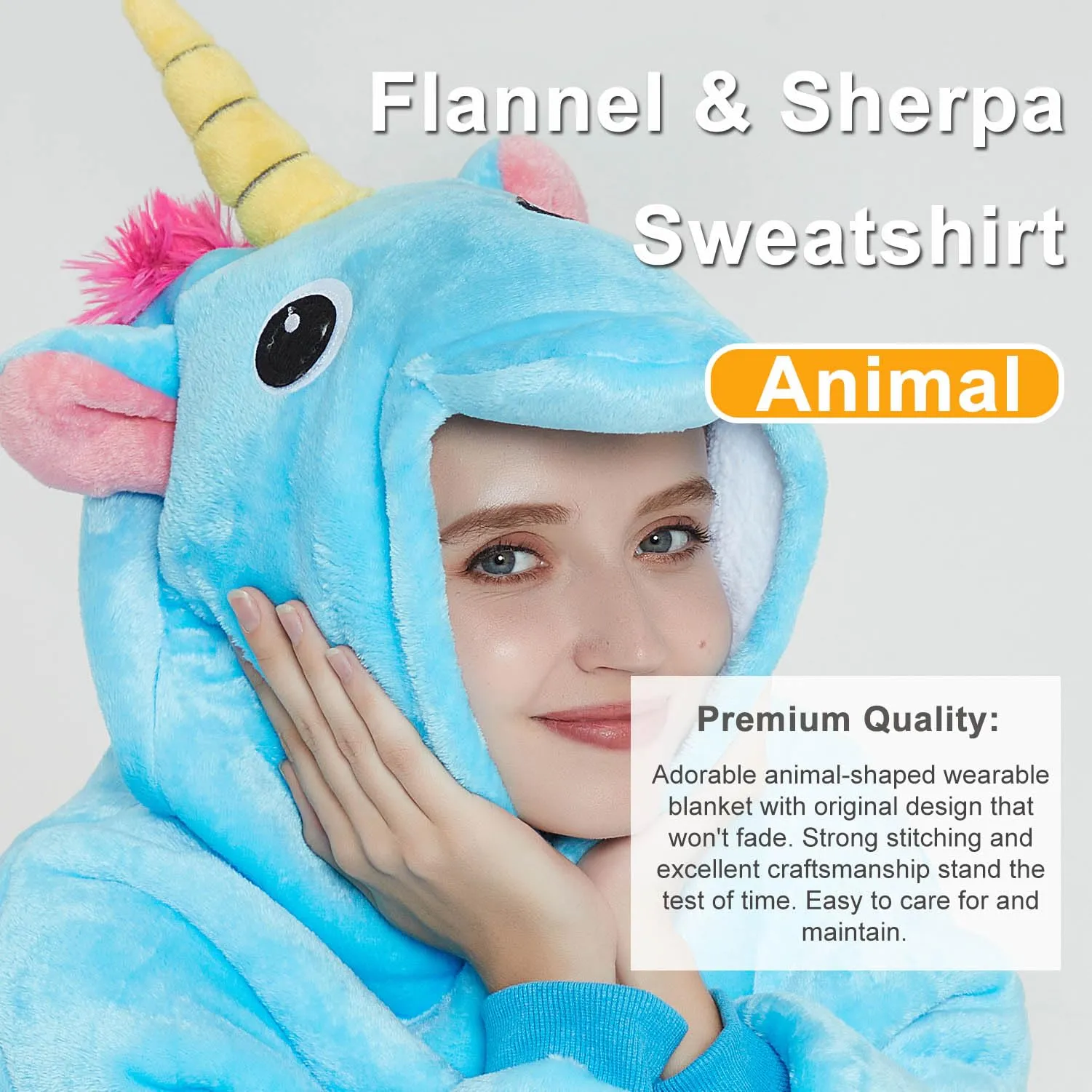 LATH.PIN Coperta con Cappuccio Panda Oversize con Maniche e Tasca per Adulti - immagine 4