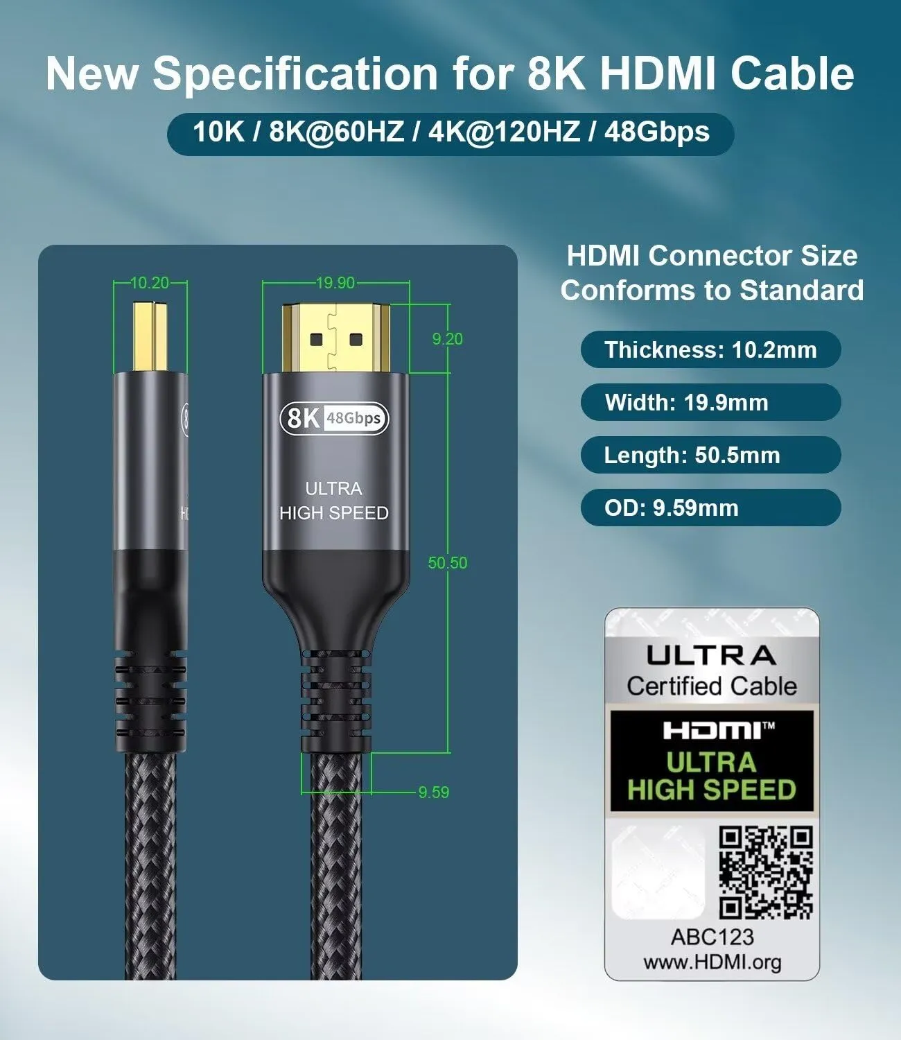 Adauxter Cavo HDMI 2.1 10K 8K 4K, 2m - immagine 3