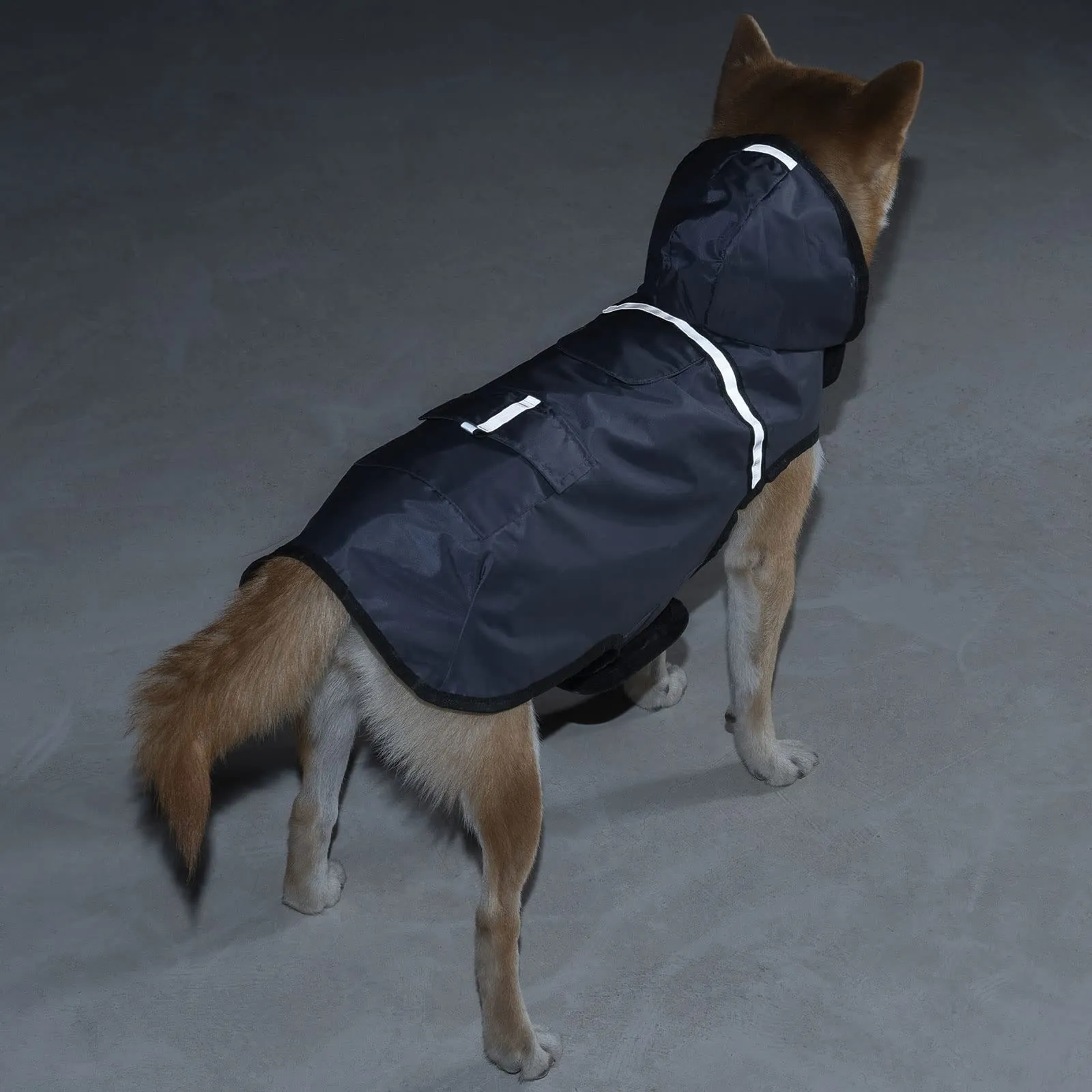 KoKoBin Giacca Impermeabile Riflettente per Cani con Cappuccio, Grigio, 2XL - immagine 7