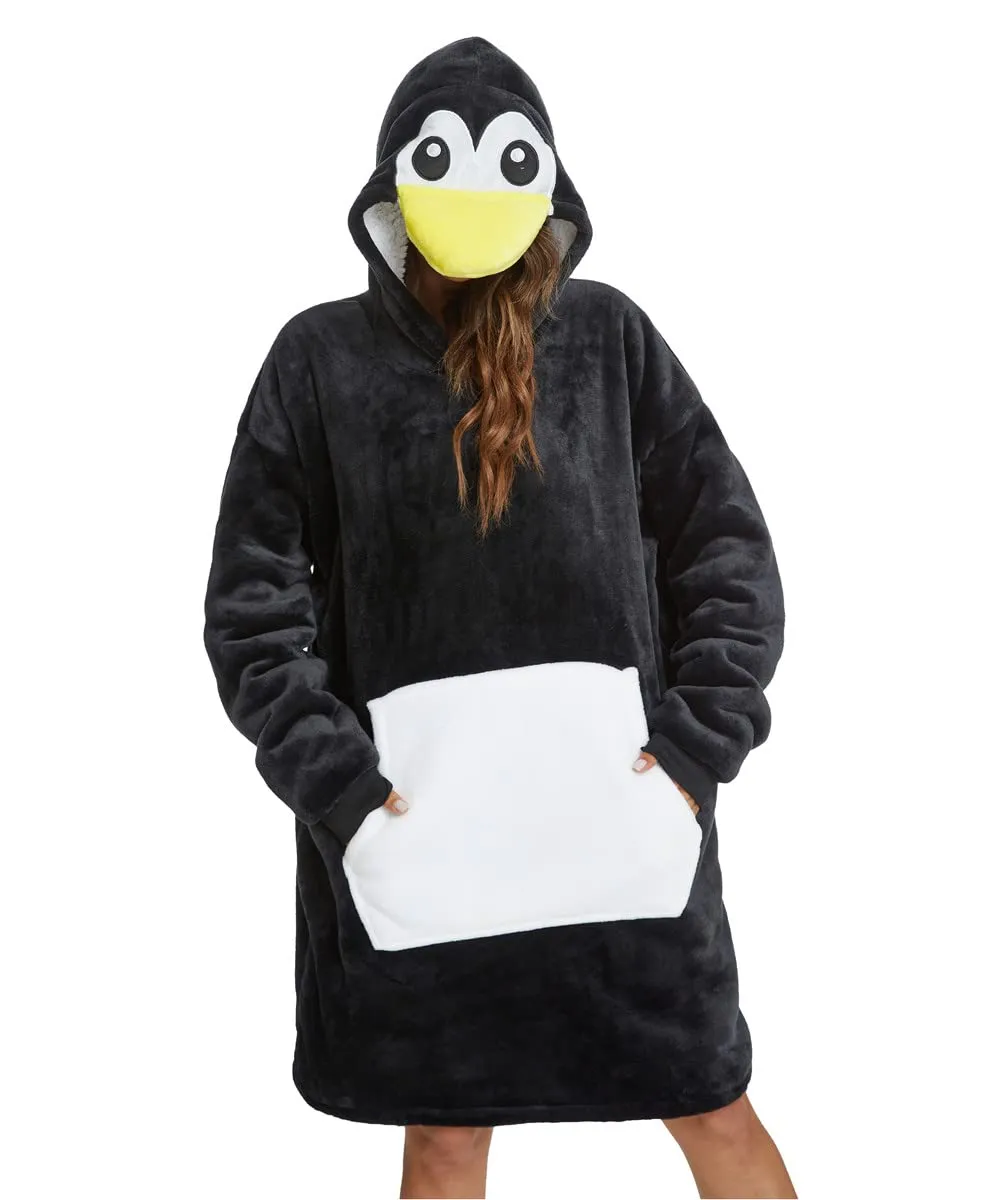 LATH.PIN Coperta da Divano Panda con Cappuccio e Maniche - immagine 2