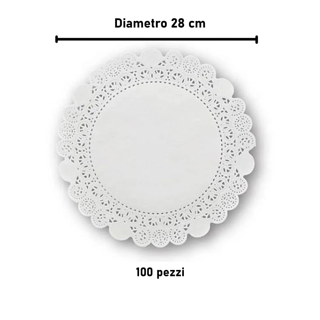MAQA Centrini in carta pizzo bianchi, 28 cm, 100 pezzi - immagine 3