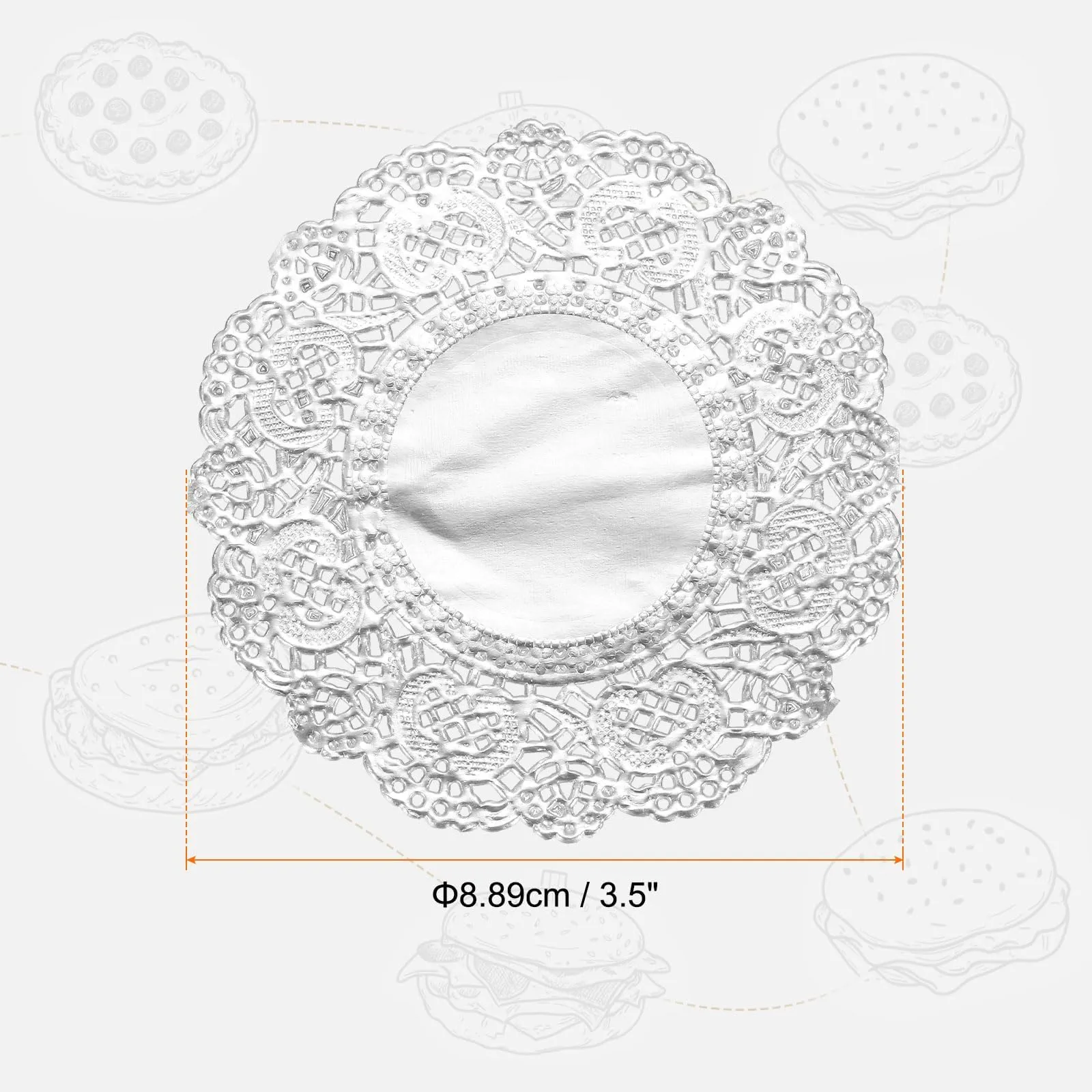 QUARKZMAN Pizzi di Carta Argento 3.5 Pollici, 50 pezzi - immagine 2