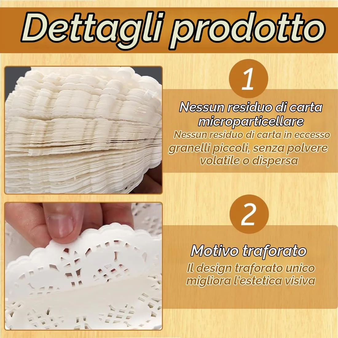 GNALIA Centrini in Pizzo Bianco, 11.5 cm, 150 Pezzi - immagine 3