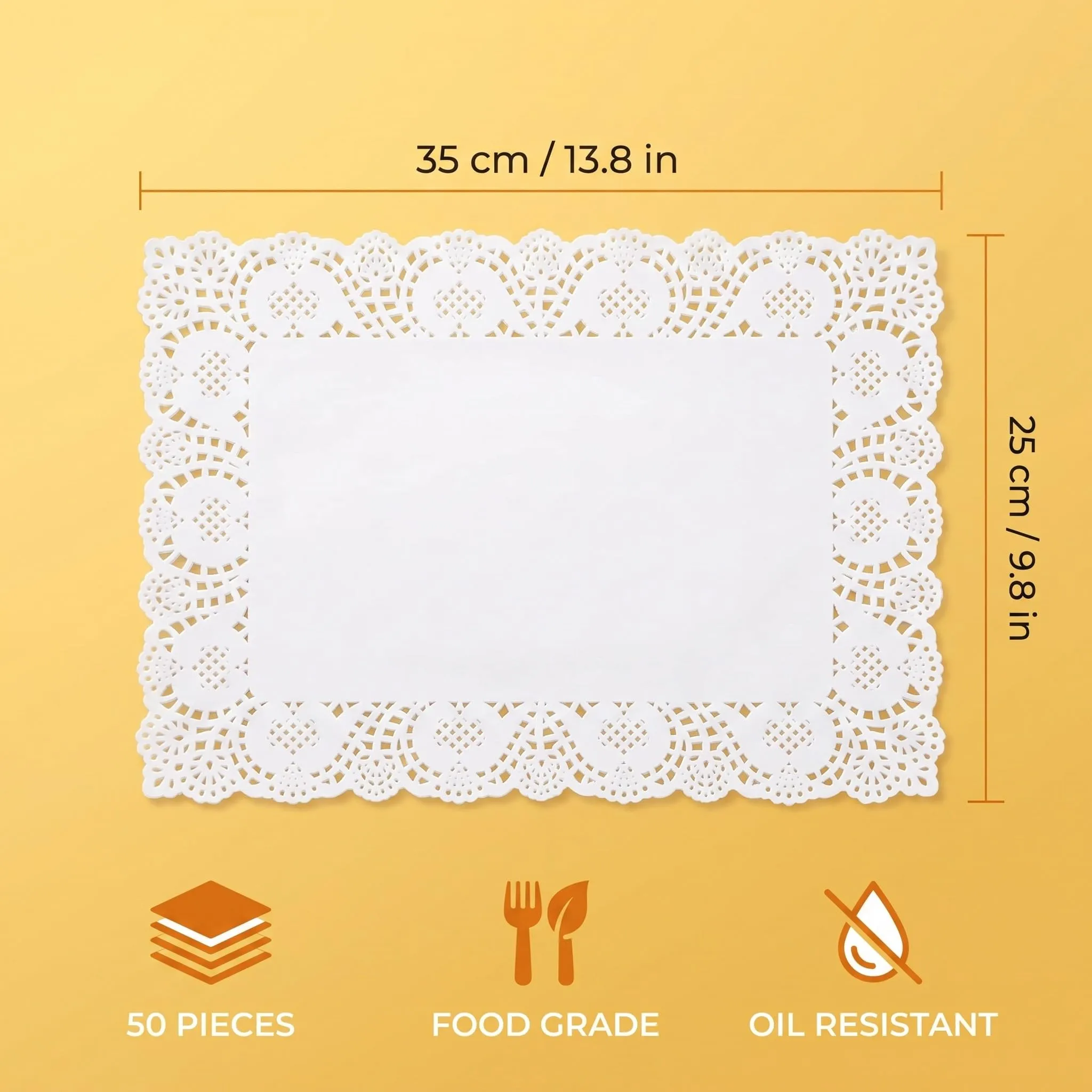 DUFYOC Tovagliette in Carta Monouso Rettangolari 25x35cm, 50 Pezzi, Bianco - immagine 7