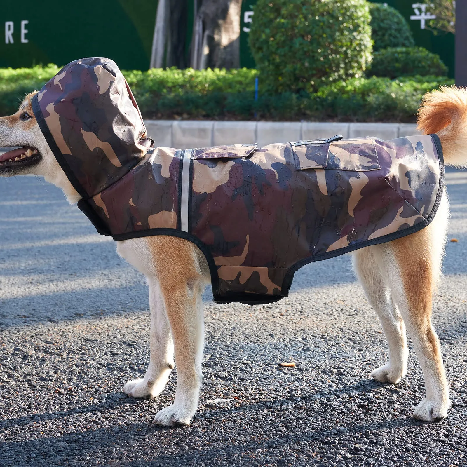 KoKoBin Giacca Impermeabile Riflettente per Cani con Cappuccio, Marrone, 2XL - immagine 5