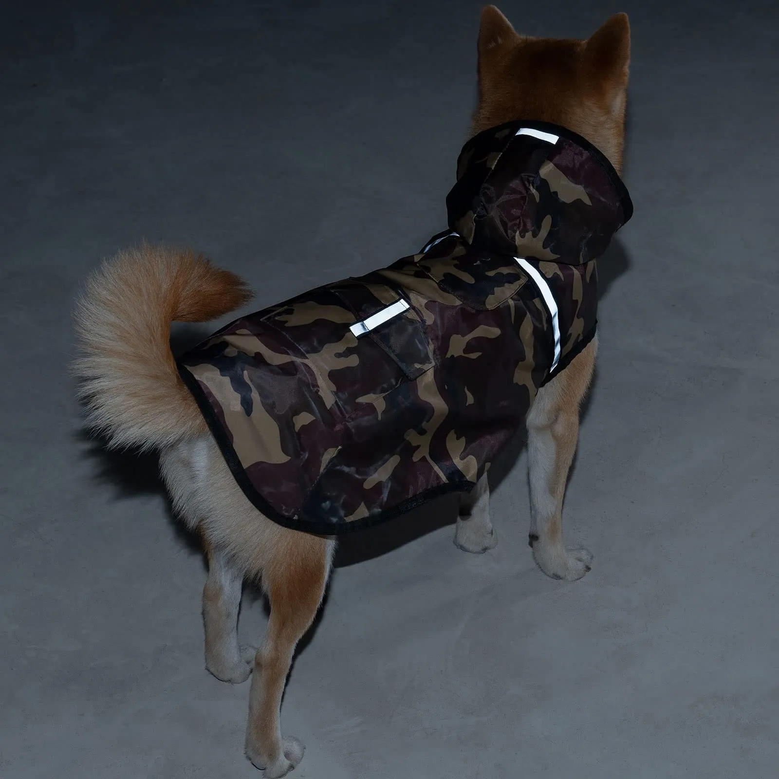 KoKoBin Giacca Impermeabile e Riflettente per Cani con Cappuccio, Marrone, XL - immagine 7