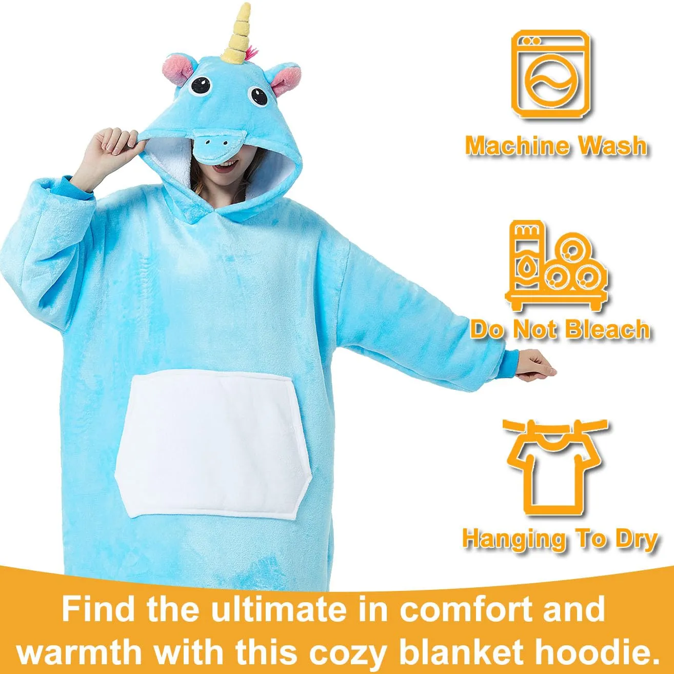 LATH.PIN Coperta da Divano Panda con Cappuccio e Maniche Unisex - immagine 3
