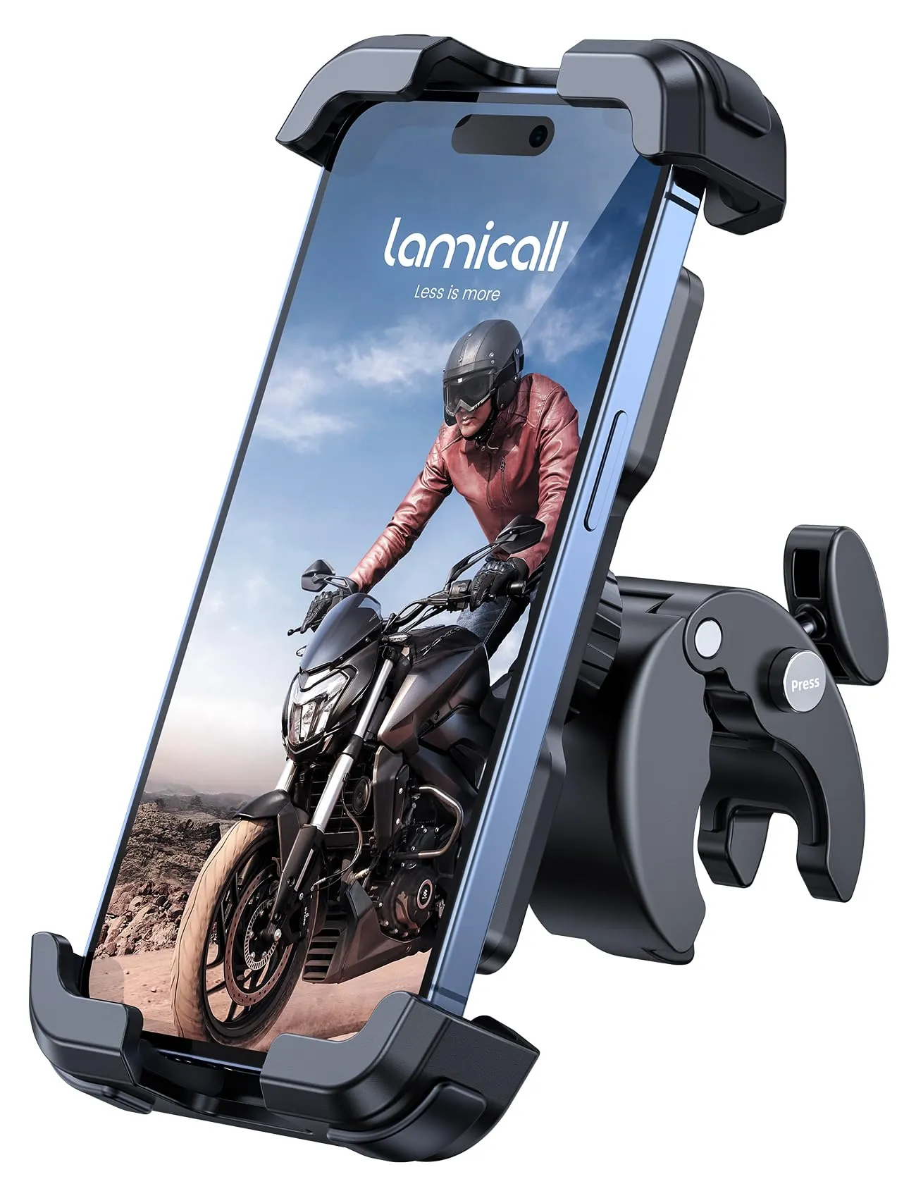 Lamicall Supporto Telefono per Bicicletta e Moto, Porta Cellulare Universale 4,7-6,8 pollici per iPhone 17 16 15 14 Pro Max Plus e Android - immagine 1