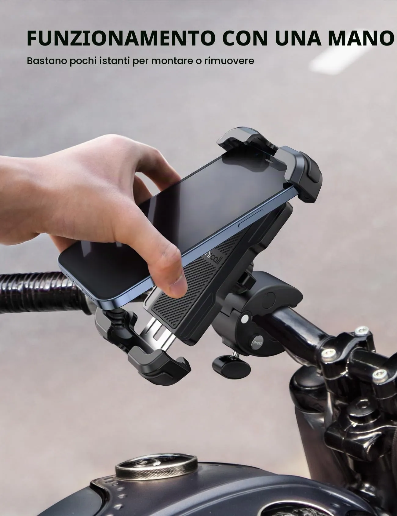 Lamicall Supporto Telefono per Bicicletta e Moto, Porta Cellulare Universale 4,7-6,8 pollici per iPhone 17 16 15 14 Pro Max Plus e Android - immagine 2