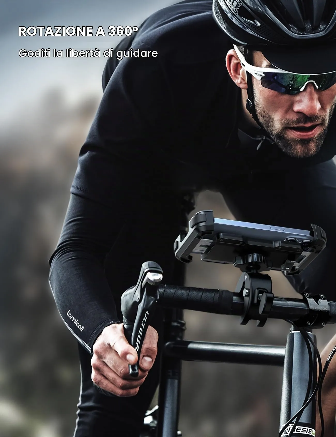 Lamicall Supporto Telefono per Bicicletta e Moto, Porta Cellulare Universale 4,7-6,8 pollici per iPhone 17 16 15 14 Pro Max Plus e Android - immagine 3