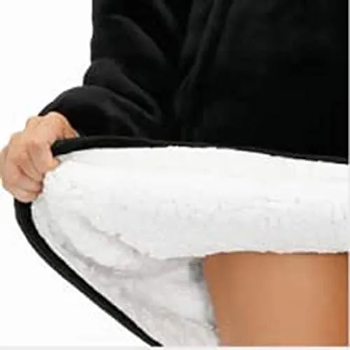 LATH.PIN Felpa a maglione con cappuccio a forma di panda unisex in microfibra e flanella, M - Panda - immagine 6