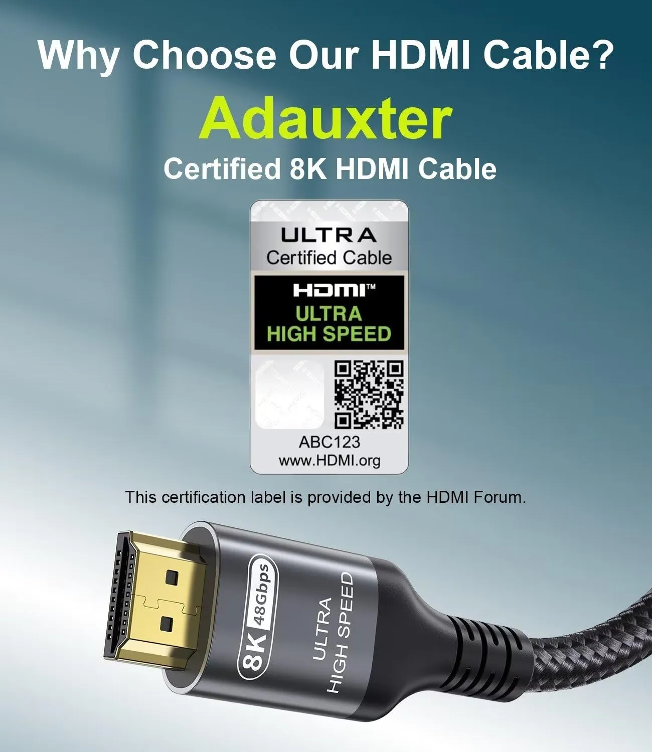 Adauxter Cavo HDMI 2.1 10K 8K 4K 5m - immagine 2