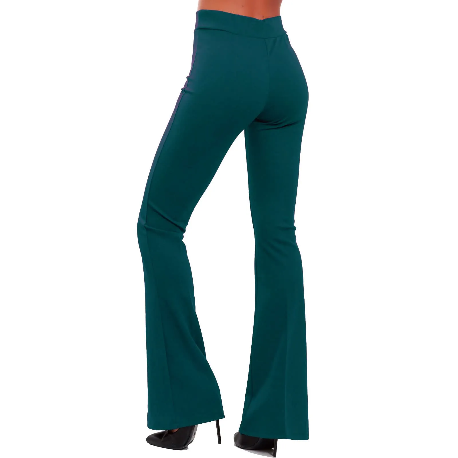 Toocool Pantaloni Donna Campana a Zampa Elasticizzati JL-2148 - M, Petrolio - immagine 3