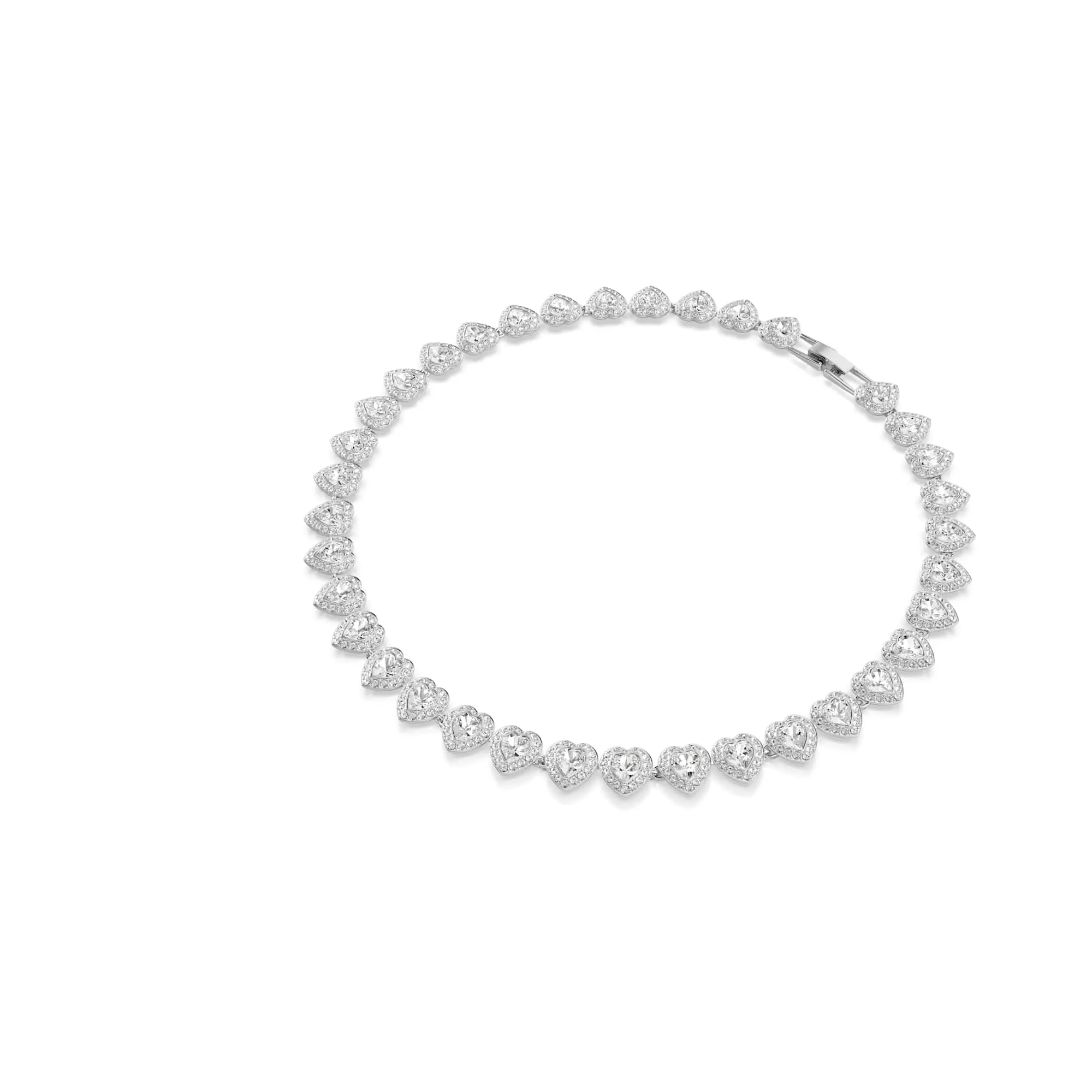 Swarovski x Ariana Grande Collana Tennis con Pavé di Cristalli Cry, Forma a Cuore, Placcatura Rodio, 38-45,6 cm - immagine 2