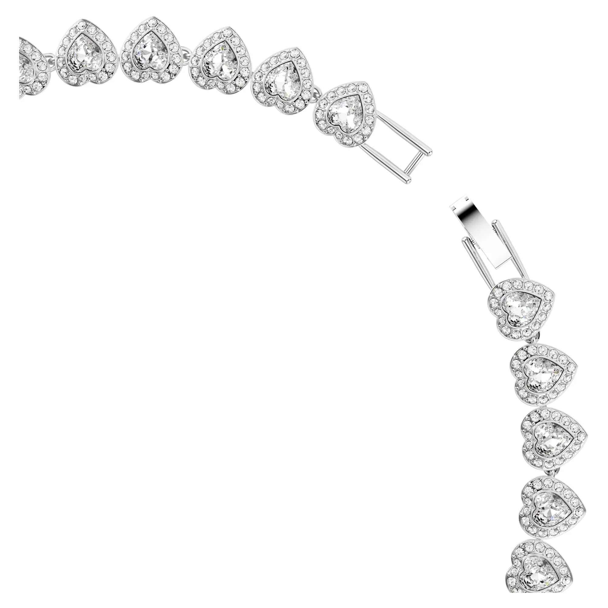 Swarovski x Ariana Grande Collana Tennis con Pavé di Cristalli Cry, Forma a Cuore, Placcatura Rodio, 38-45,6 cm - immagine 3