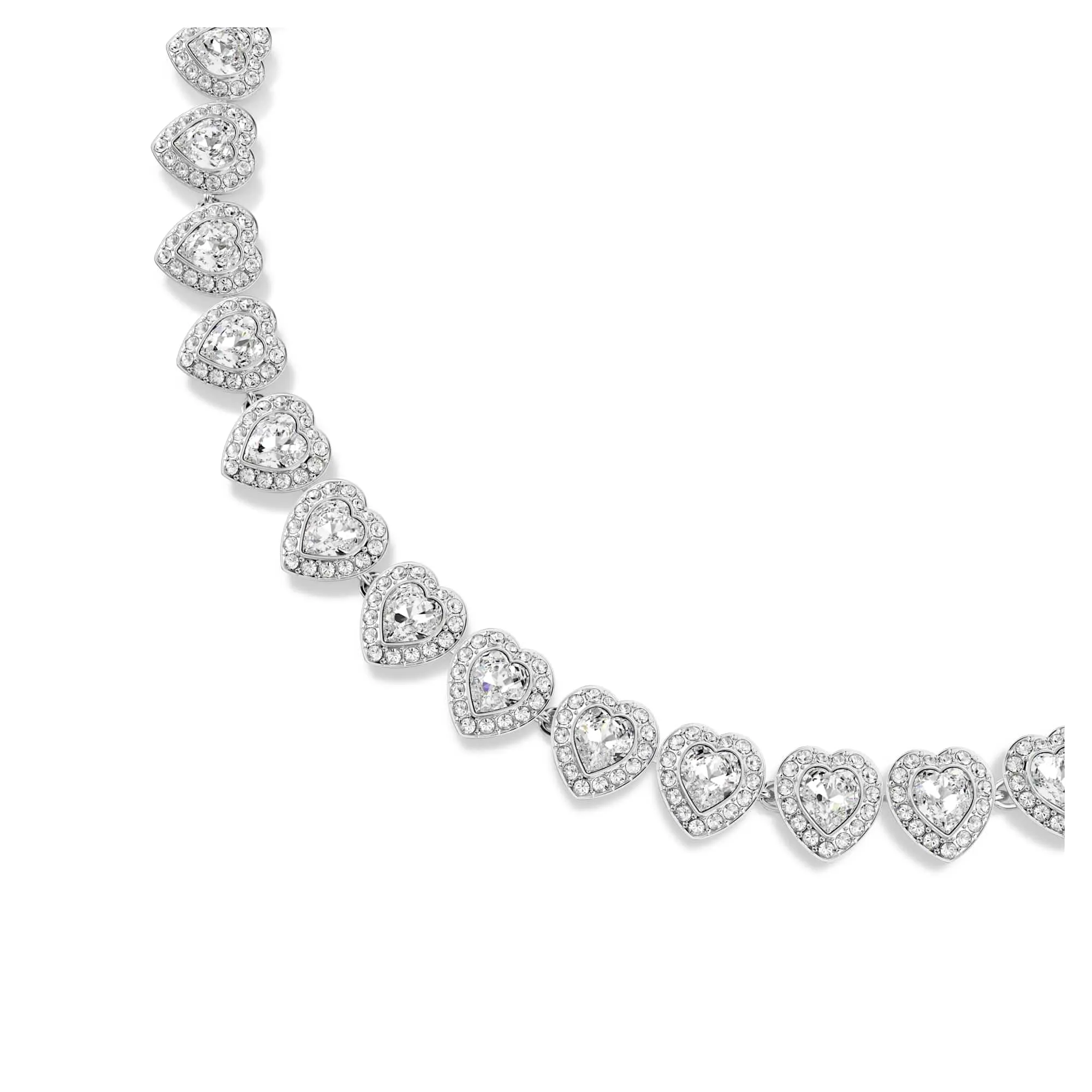 Swarovski x Ariana Grande Collana Tennis con Pavé di Cristalli Cry, Forma a Cuore, Placcatura Rodio, 38-45,6 cm - immagine 4