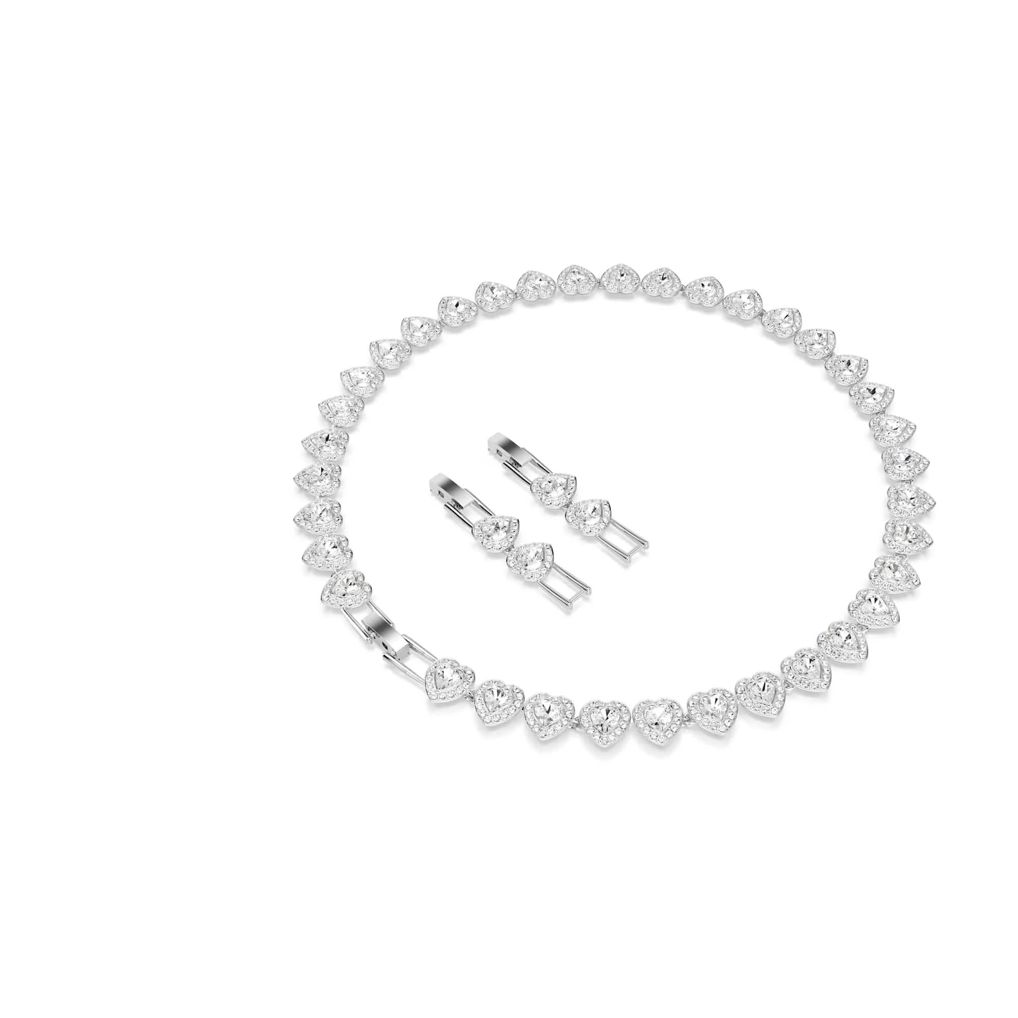 Swarovski x Ariana Grande Collana Tennis con Pavé di Cristalli Cry, Forma a Cuore, Placcatura Rodio, 38-45,6 cm - immagine 5