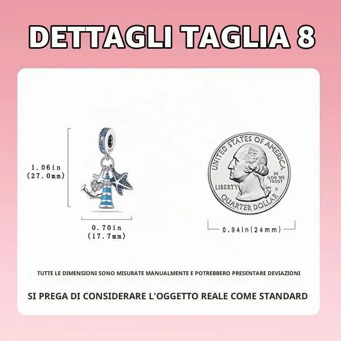 LNQOBU Ciondolo in Argento Sterling 925 con Zircone 5A per Bracciali e Collane Europei da Donna - immagine 5