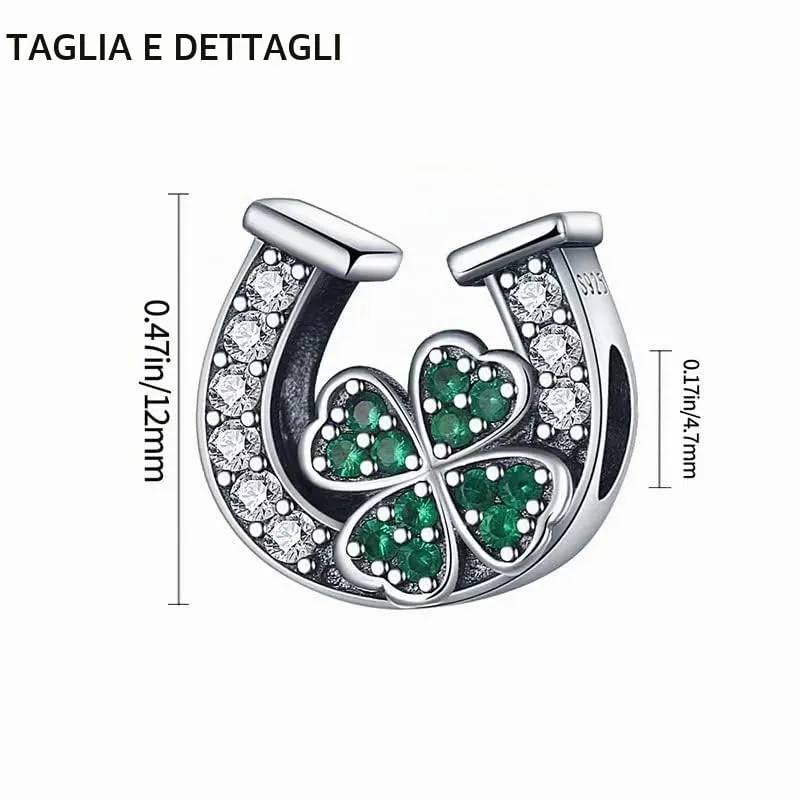 LNQOBU Ciondolo in Argento Sterling 925 Charm Bead con Zircone 5A per Bracciali e Collane Europei da Donna - immagine 4