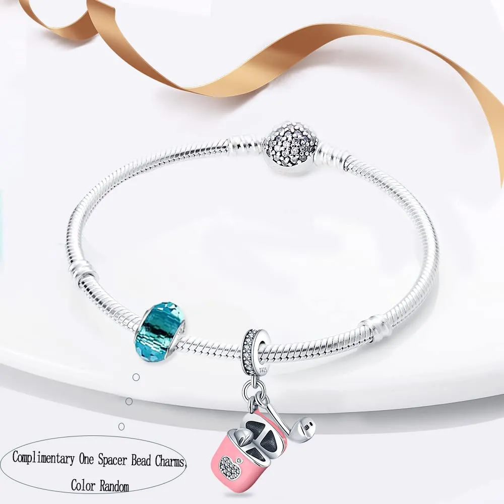 LNQOBU Ciondolo in Argento Sterling 925 con Zircone 5A per Bracciale e Collana Europei da Donna - immagine 3