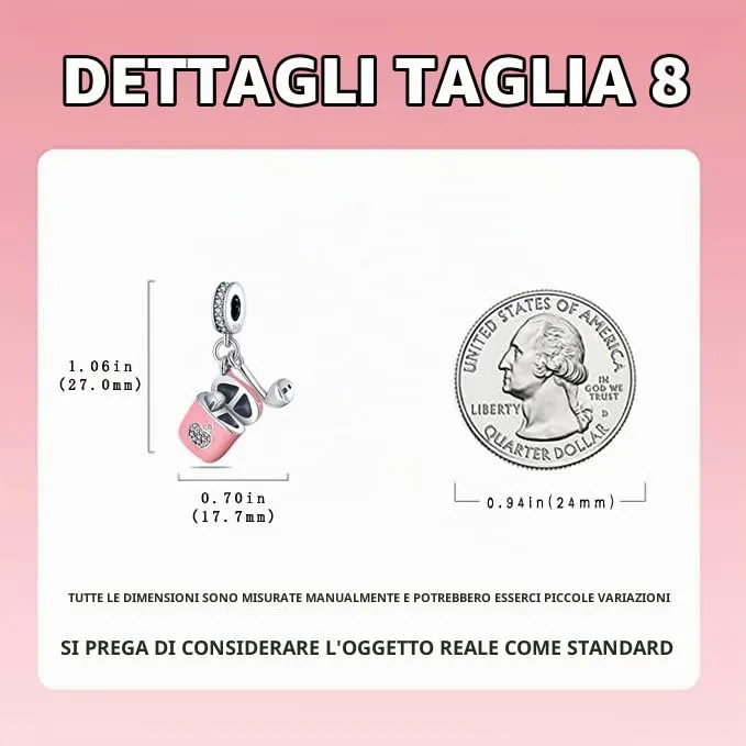 LNQOBU Ciondolo in Argento Sterling 925 con Zircone 5A per Bracciale e Collana Europei da Donna - immagine 4