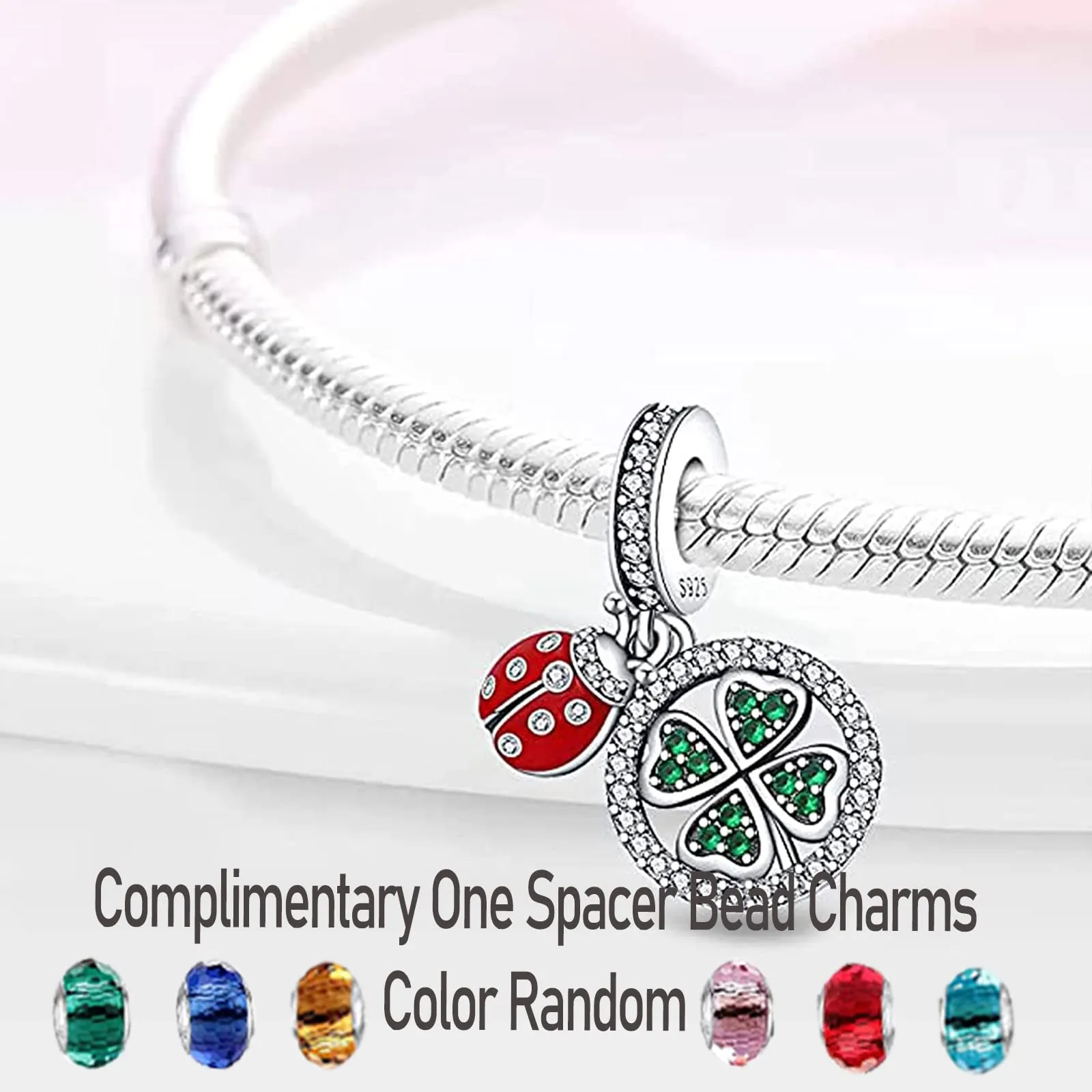 LNQOBU Ciondolo in Argento Sterling 925 con Zircone 5A per Bracciali e Collane Europei da Donna - immagine 2