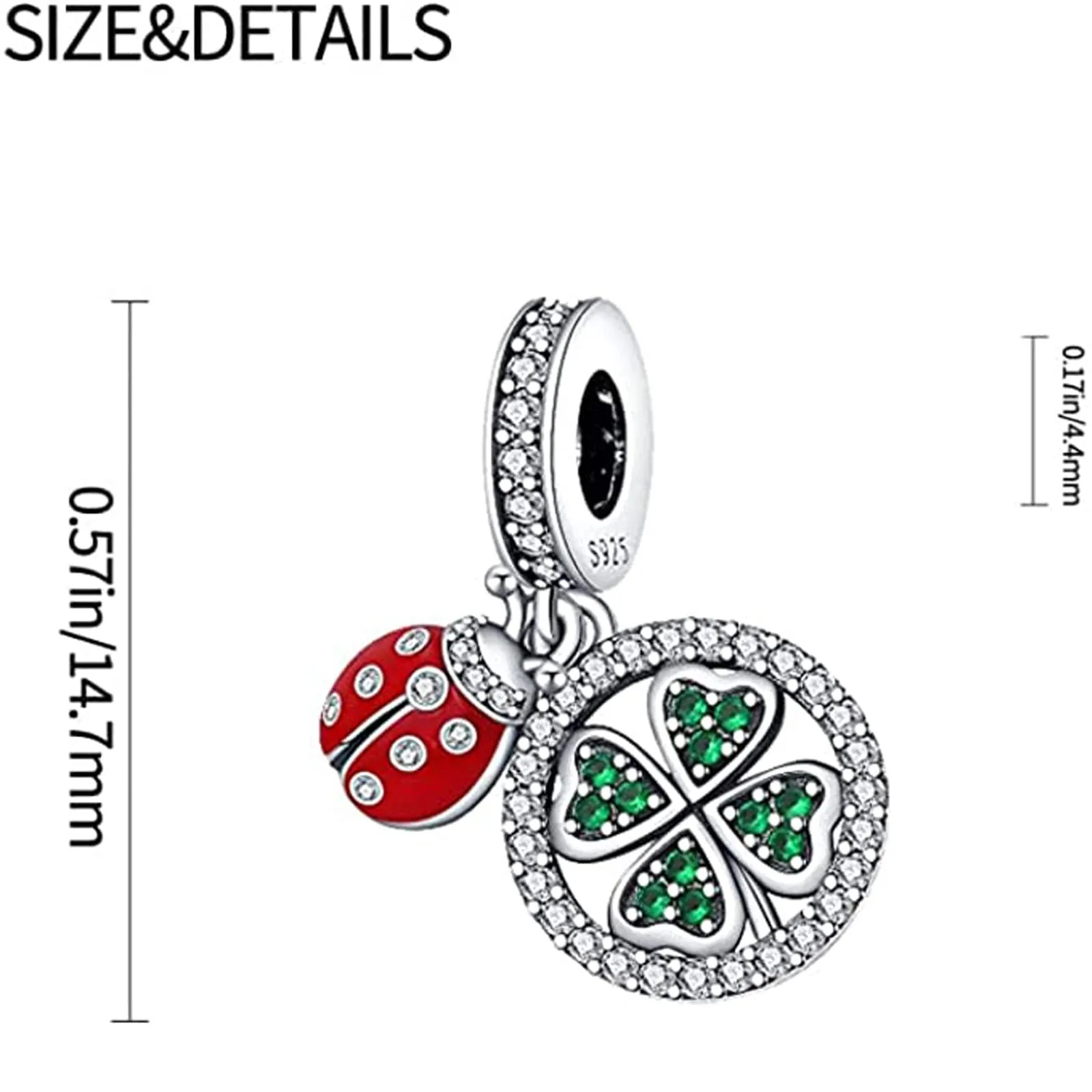 LNQOBU Ciondolo in Argento Sterling 925 con Zircone 5A per Bracciali e Collane Europei da Donna - immagine 4