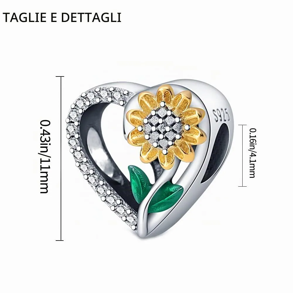 LNQOBU Ciondolo in Argento Sterling 925 con Zircone 5A per Bracciale e Collana Europea da Donna - immagine 5