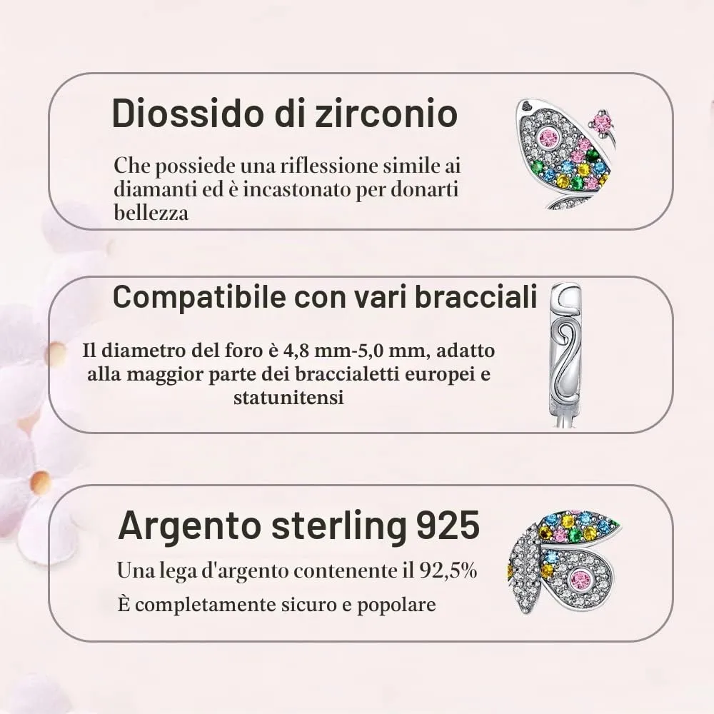 LNQOBU Ciondolo da donna in argento sterling 925 con zirconi 5A, 4,5/5 mm - immagine 4