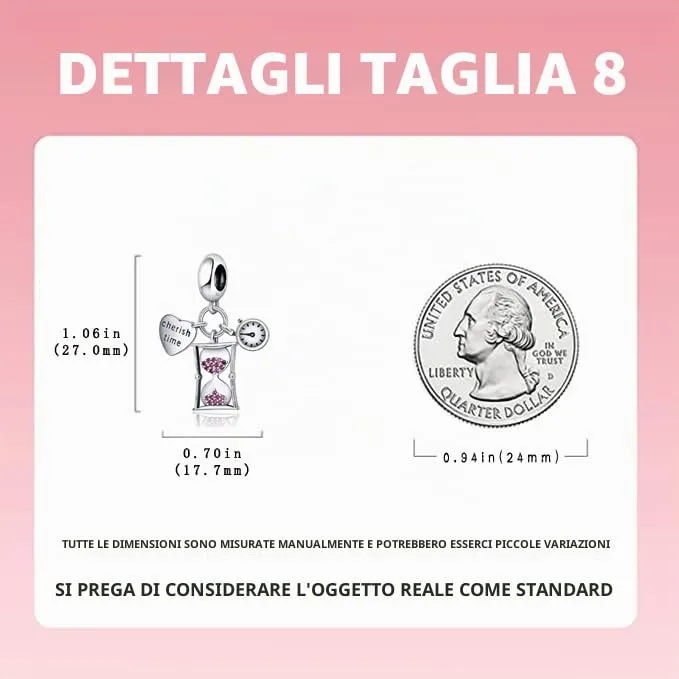 LNQOBU Ciondolo in Argento Sterling 925 con Zircone 5A per Bracciali e Collane Europei da Donna - immagine 4