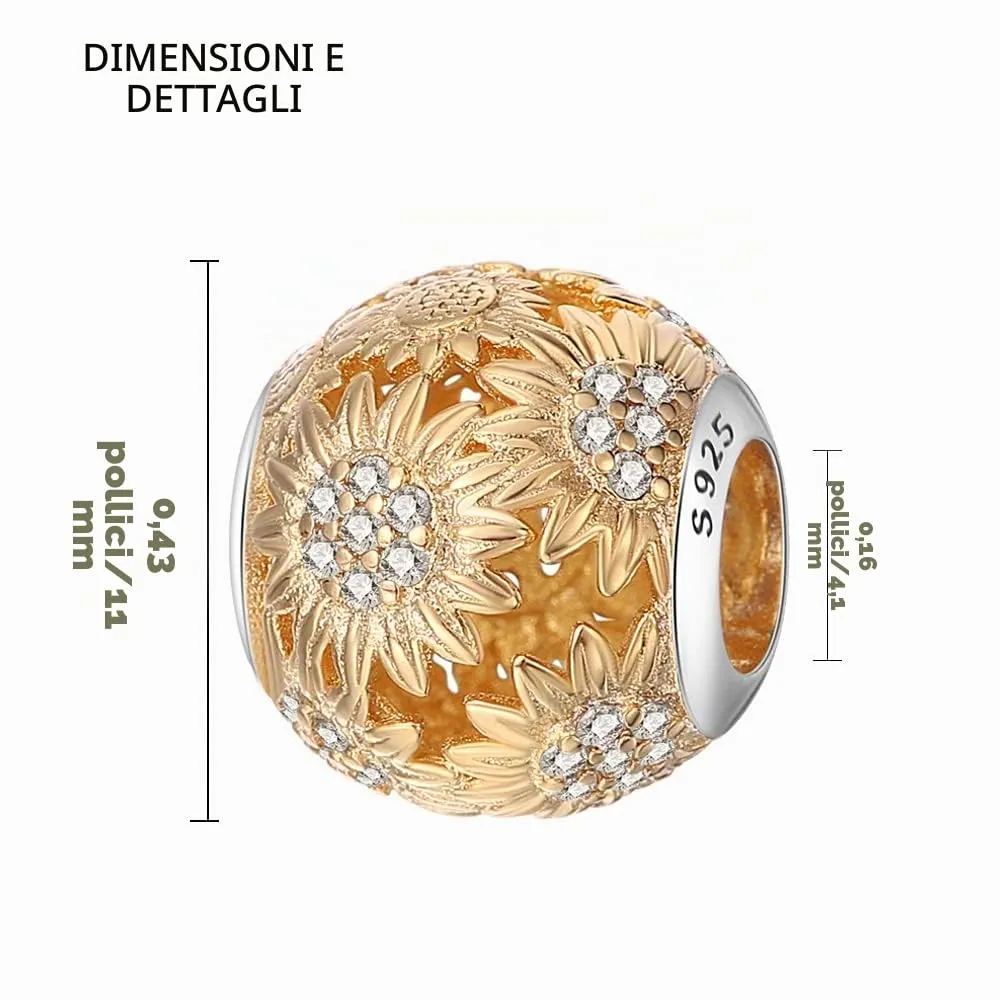 LNQOBU Ciondolo in Argento Sterling 925 Charm Bead con Zircone 5A per Bracciali e Collane Europei da Donna - immagine 5