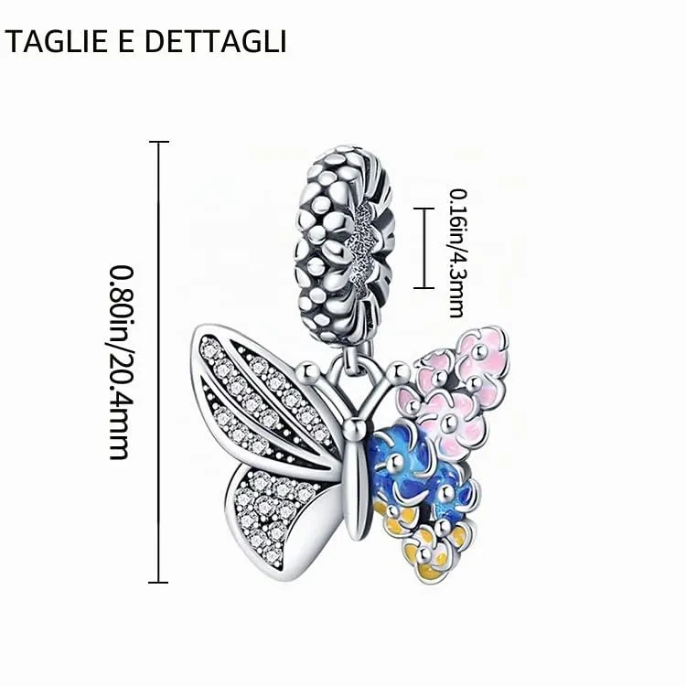 LNQOBU Ciondolo in Argento Sterling 925 con Zircone 5A per Bracciali e Collane Europei da Donna - immagine 2