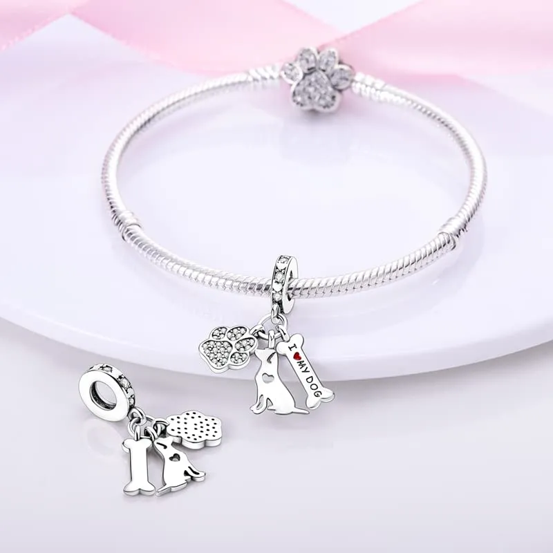 CYCUFF Sterling Silver 925 Dog Bone Charm for European Bracelets and Necklaces - immagine 3