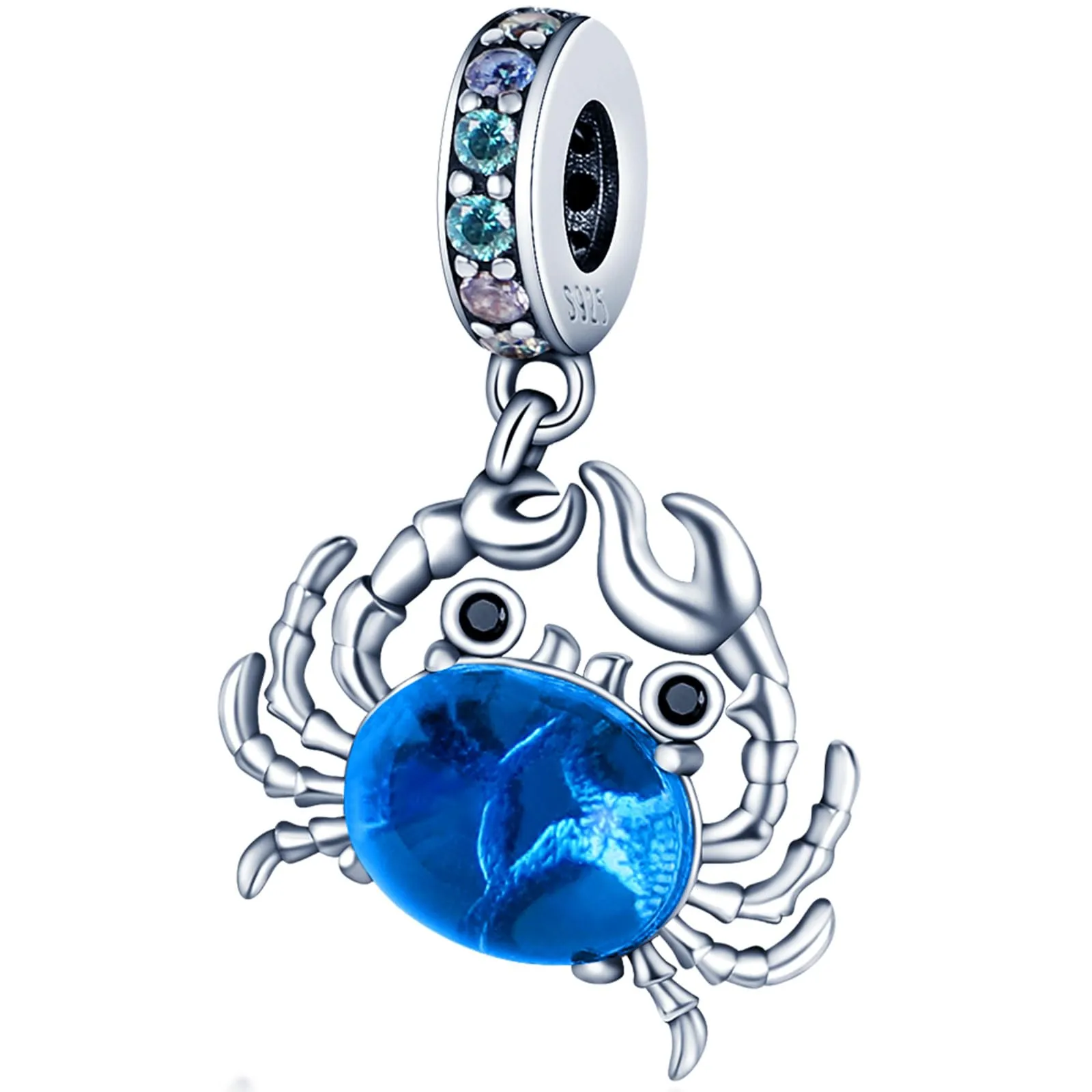 NUJIFFY Ciondolo Granchio in Argento Sterling 925 per Bracciale e Collana - immagine 1