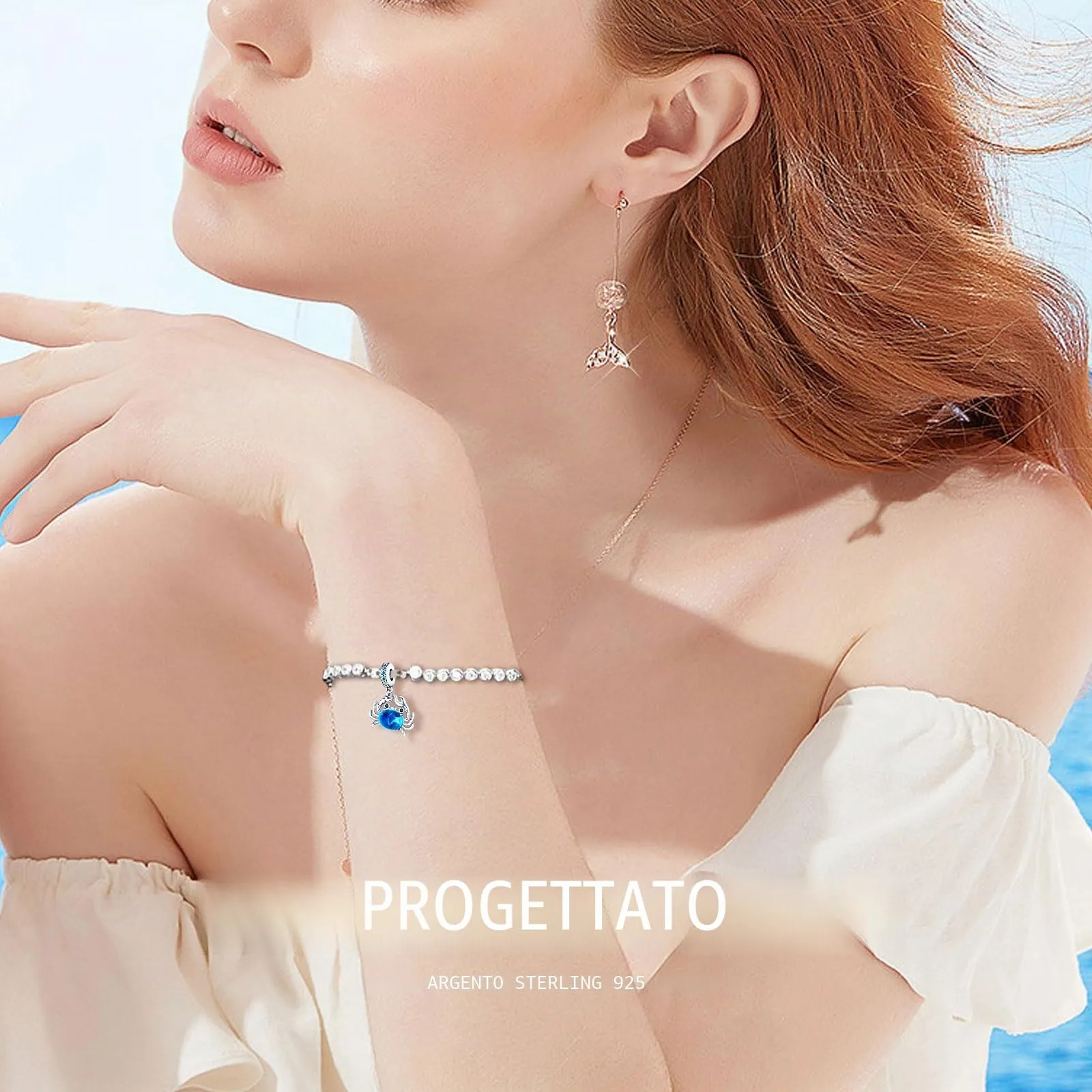 NUJIFFY Ciondolo Granchio in Argento Sterling 925 per Bracciale e Collana - immagine 4