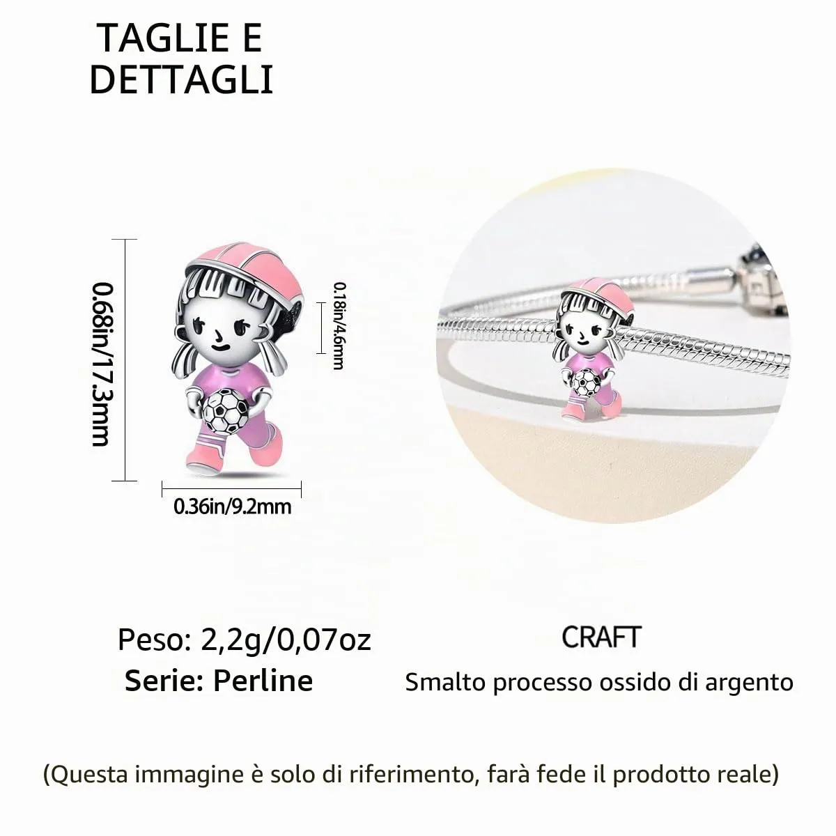 LNQOBU Ciondolo Charm in Argento Sterling 925 per Bracciali e Collane da Donna - immagine 4