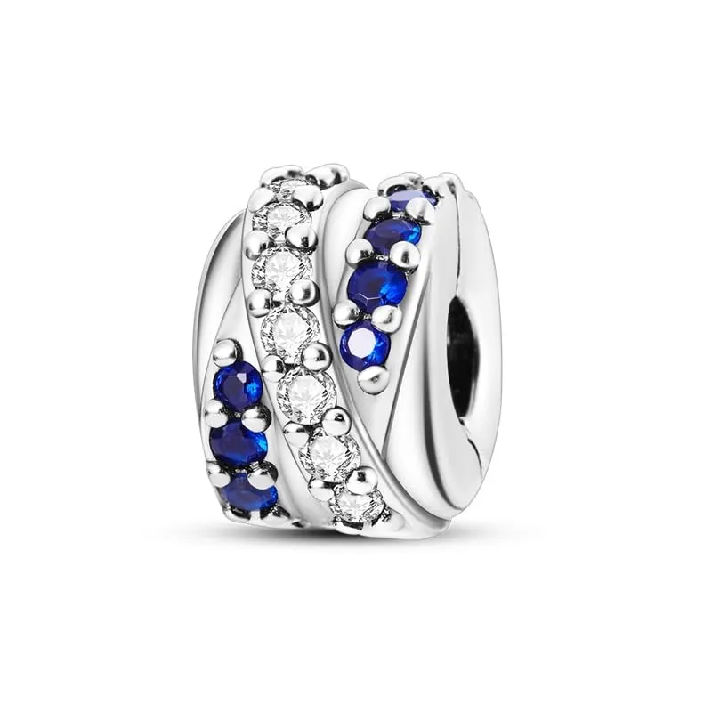 KUNSIR Bead Charm Ciondolo Argento Sterling 925 con Cubic Zirconia per Braccialetti e Collane Europei - immagine 1