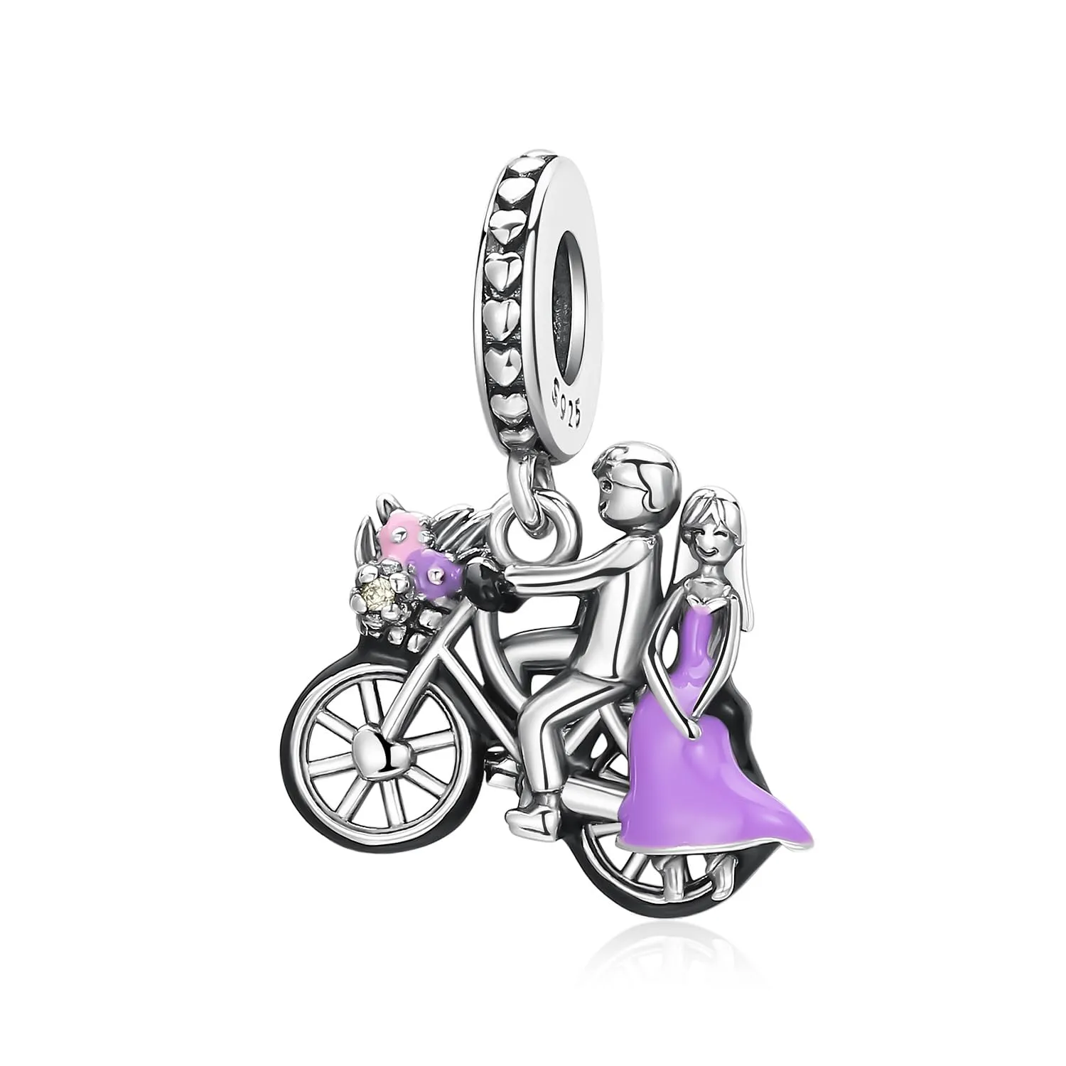 LNQOBU Ciondolo in Argento Sterling 925 con Zircone 5A per Bracciali e Collane Europei da Donna - immagine 1