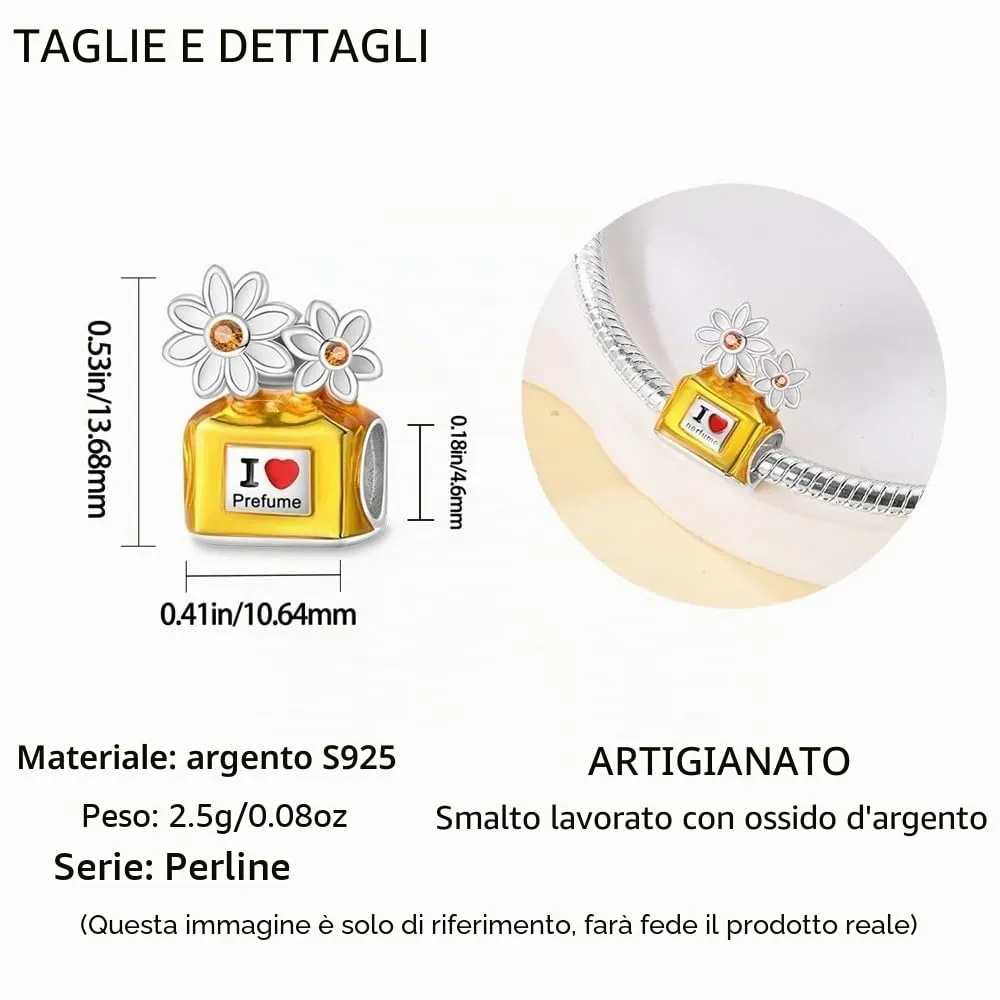 LNQOBU Charm Bead Ciondolo Donna Argento Sterling 925 per Bracciali e Collane - immagine 7