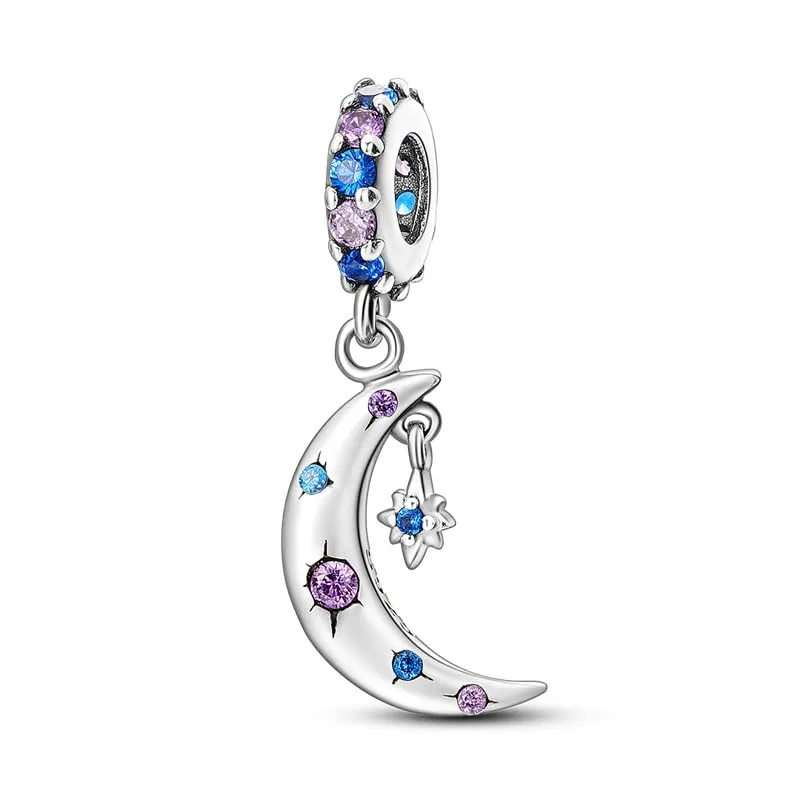 KUNSIR Bead Charm in Argento Sterling 925 con Cubic Zirconia per Braccialetti e Collane Europei - immagine 1